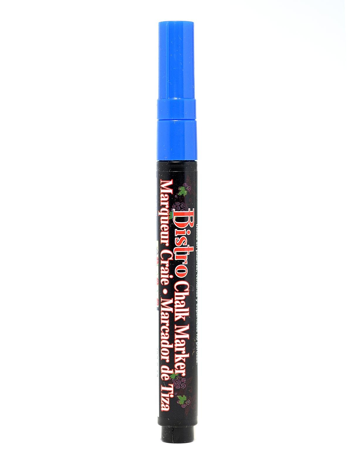 Marvy Uchida Bistro Chalk Markers - Pack of 12 Fine Point Blue Markers for Whiteboards, Glass & Chalkboards - Perfect for Restaurants, Cafes & Classroom Decorations