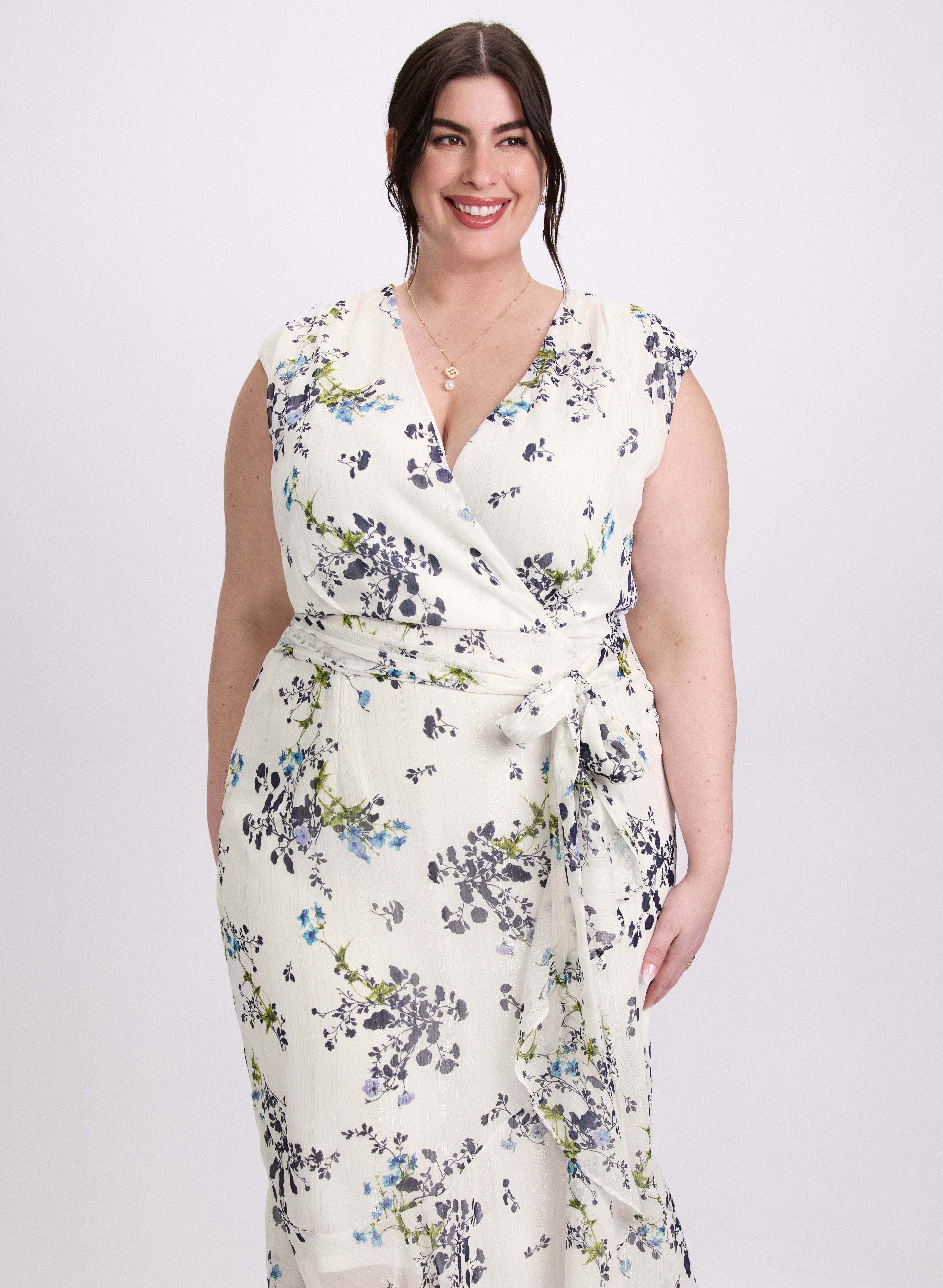 Floral Ruffle Hem Dress for Women - Summer Boho Maxi Dress with Flowy Ruffles | Perfect for Beach Vacations, Date Nights & Outdoor Parties
