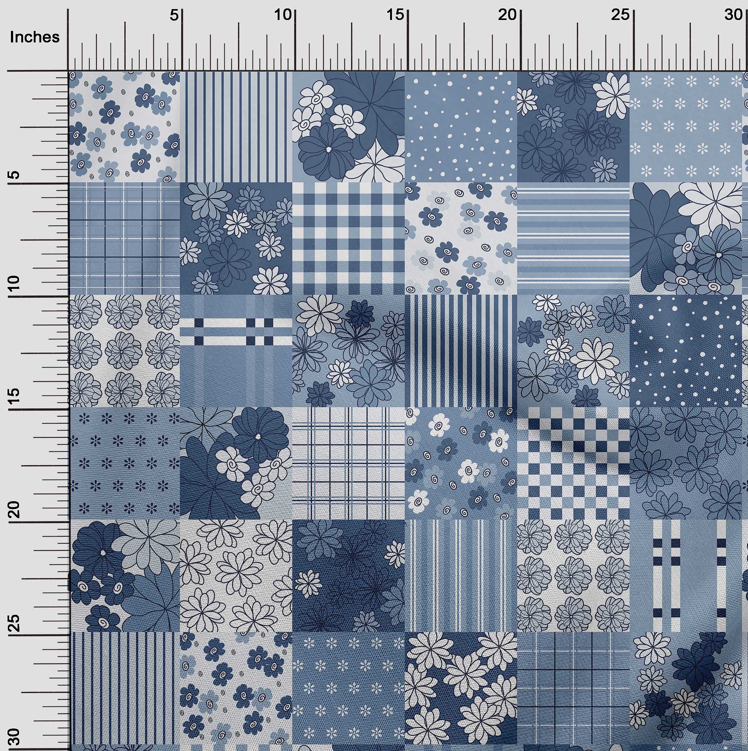 Premium Cotton Poplin Fabric by The Yard - Dusty Blue Floral Print, 42 Inch Wide for DIY Clothing & Sewing Projects | Perfect for Dresses, Blouses, and Home Decor
