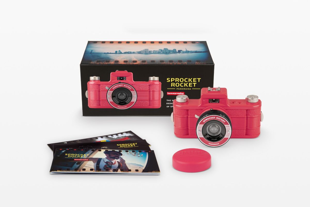 Lomography Sprocket Rocket 35mm Panoramic Film Camera - Bittersweet Edition | Wide Angle Photography for Travel, Street & Creative Shots
