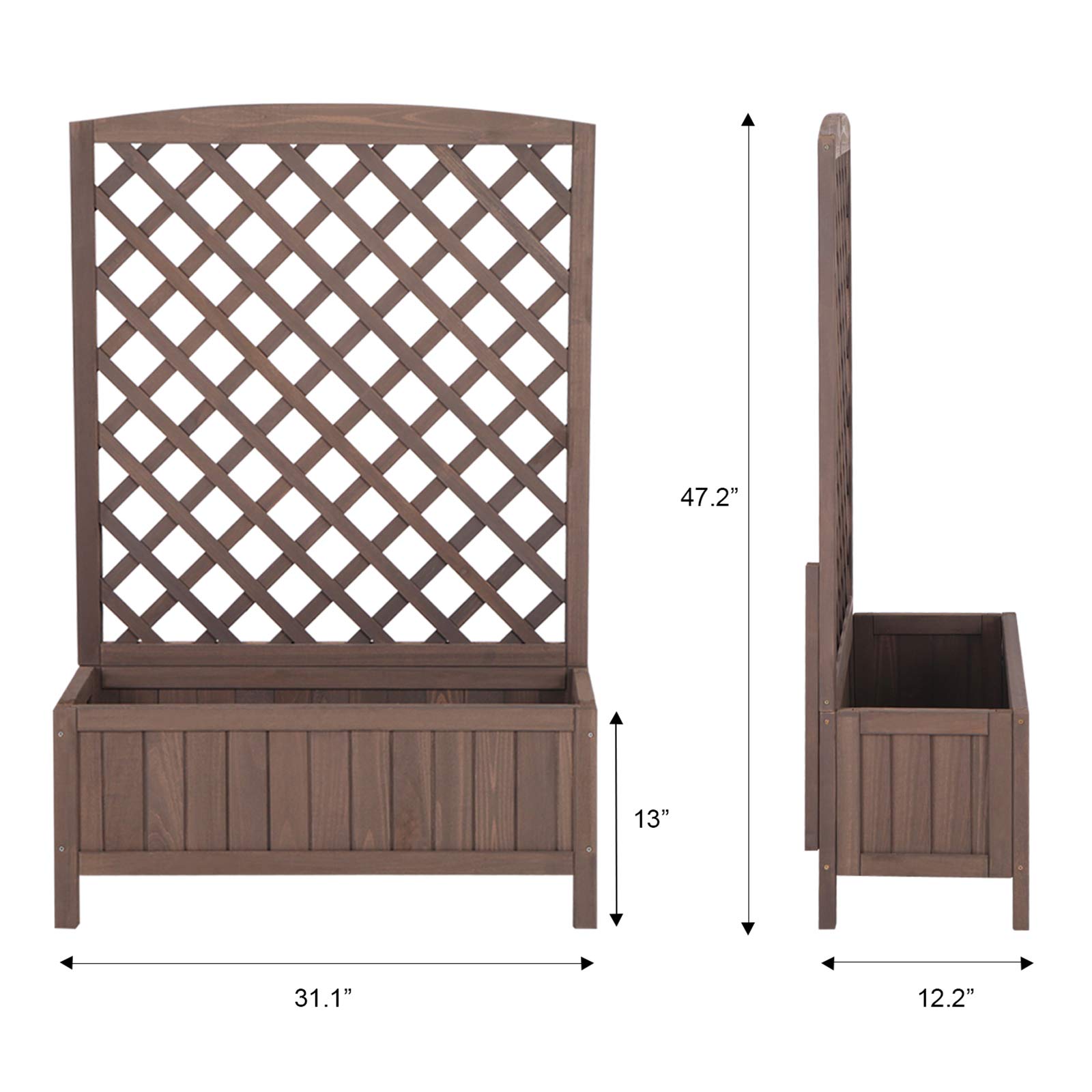 **Aivituvin Large Raised Garden Bed with Trellis - Outdoor Planter Box for Flowers, Vegetables & Vines - Vertical Lattice Panels for Climbing Plants - Perfect for Patio, Backyard & Balcony Gardening**