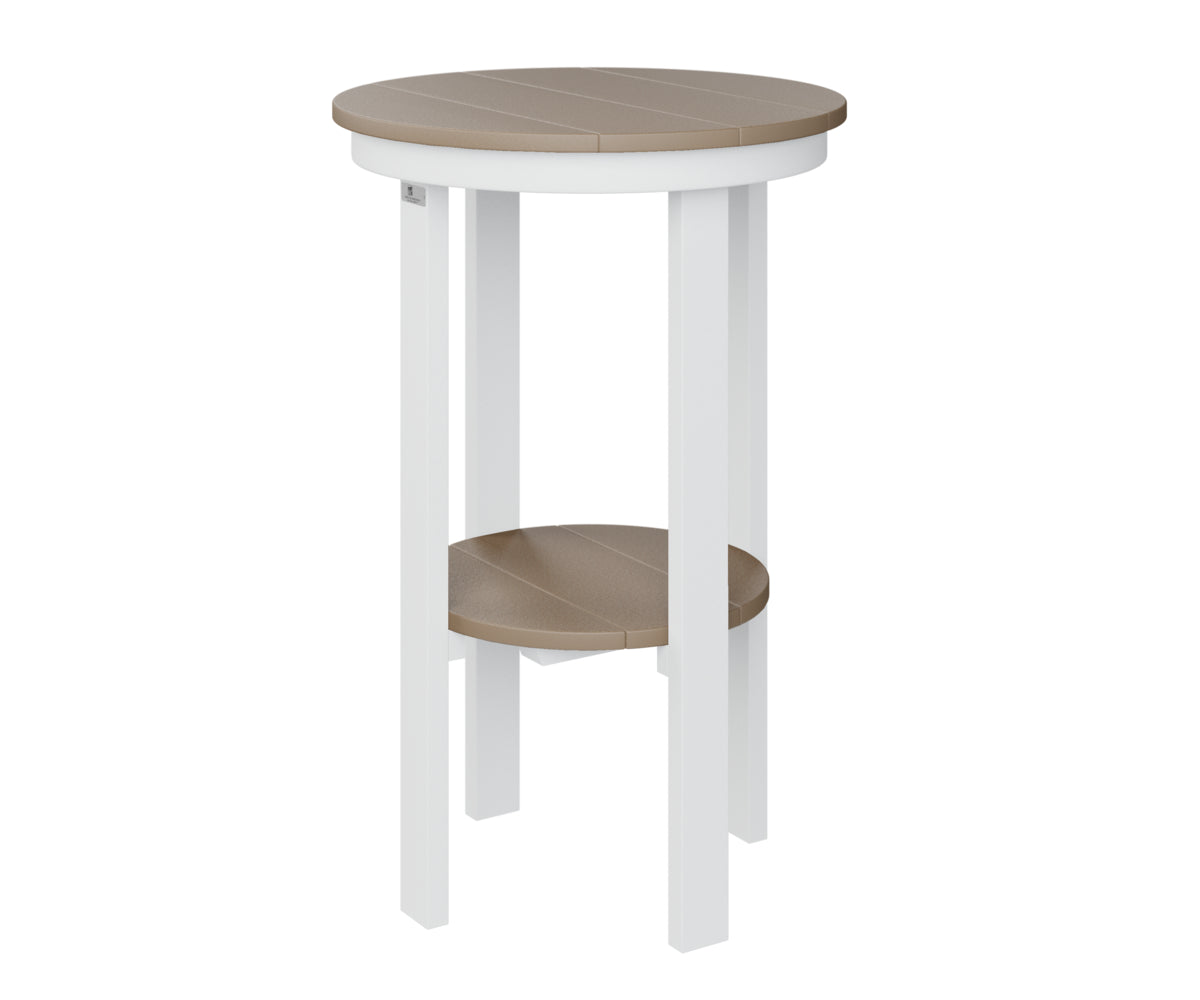 Berlin Gardens Round End Table - Bar Height Outdoor Patio Furniture for Garden, Deck, Poolside & Balcony Use