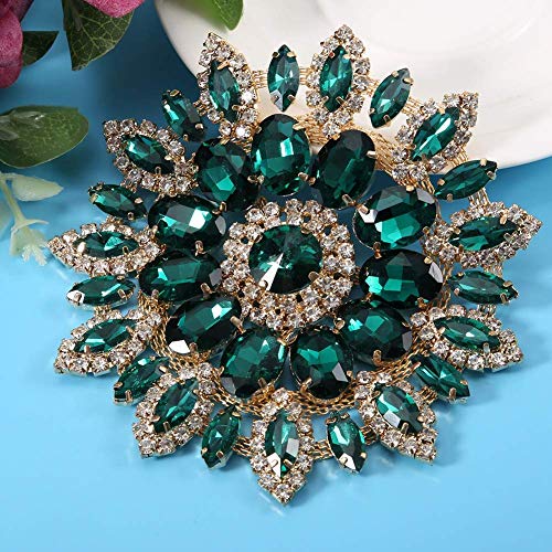 Premium Crystal Glass Rhinestones Decoration - Self-Adhesive & Removable (Elegant Green Gold Background) for Home Decor, Wedding Centerpieces, DIY Crafts & Gift Wrapping