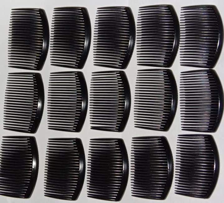 15-Piece Black Thin Side Hair Combs - Plastic Hair Clips & Hairpins for Women & Girls - Perfect for Styling, Updos & Everyday Use