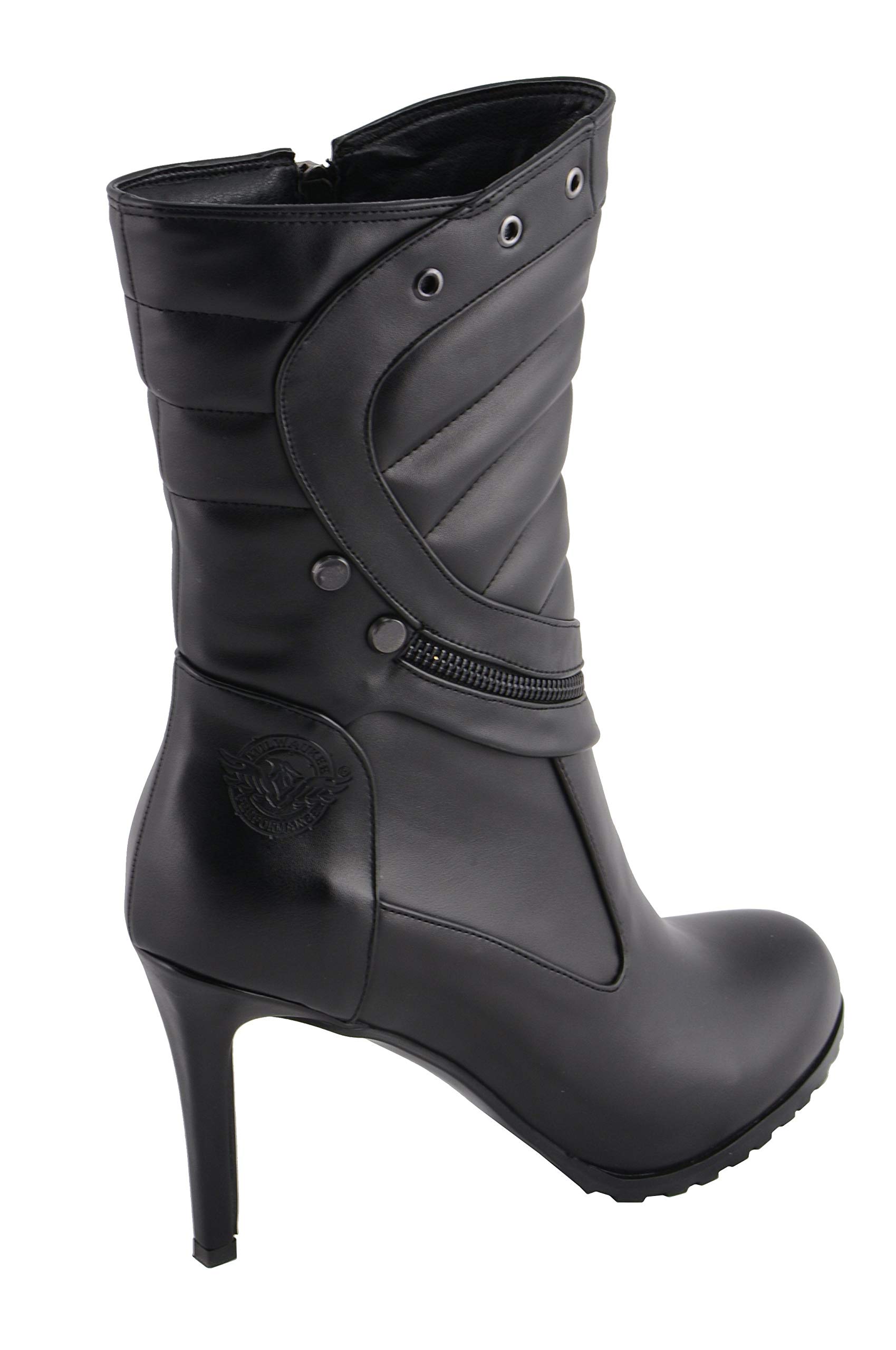 Milwaukee Performance Women's High Heel Boots with Side Zipper - Stylish Ankle Boots for Office, Party & Night Out