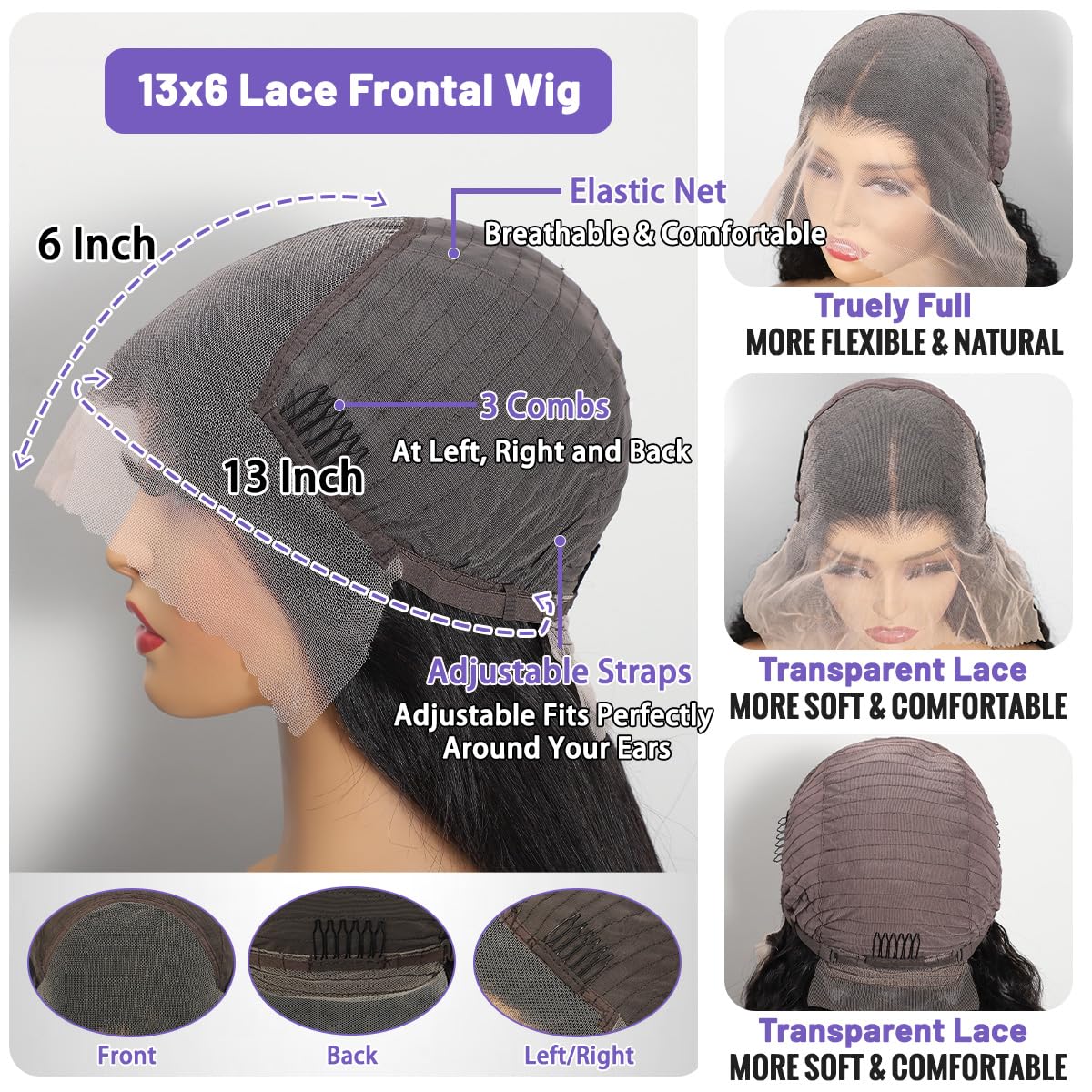 30 Inch 13x6 Body Wave Lace Front Wigs Human Hair 210% Density - Glueless Full Frontal HD Lace Wig with Baby Hair & Pre-Plucked Hairline for Women | Perfect for Daily Wear, Cosplay, and Special Occasions