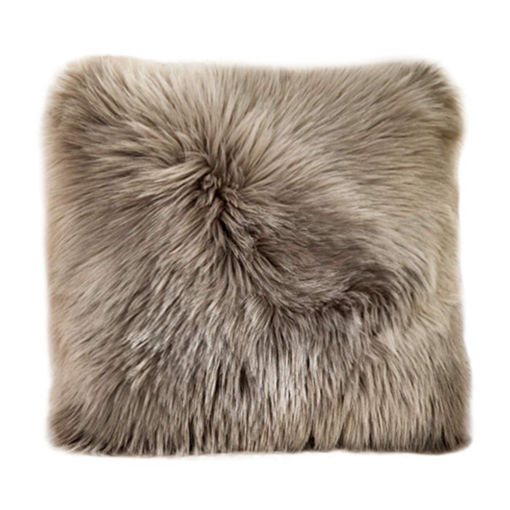 Soft Plush Furry Cushion Cover 22x22 - Cozy Throw Pillow Case for Sofa, Bed & Home Decor - Plaid Pattern Pillow Cover for Living Room, Bedroom & Dorm - Perfect for Winter Comfort & Stylish Interior Design