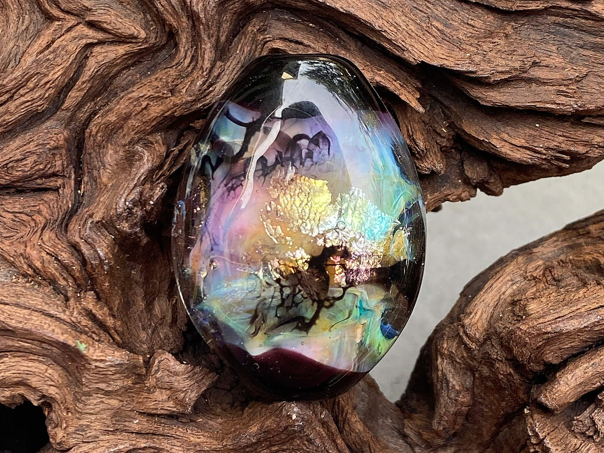 Pastel Opal Lampwork Focal Bead SRA - Handmade Glass Bead for Jewelry Making, DIY Crafts, Necklace & Bracelet Designs - Perfect for Beaders and Artisan Creations