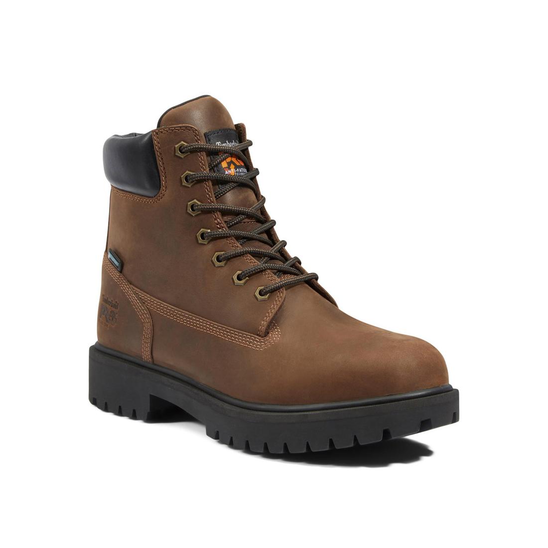 6 Inch Soft Toe Waterproof Insulated 200G Work Boots for Men - Dark Brown - Comfortable & Durable for Construction, Hiking & Outdoor Activities