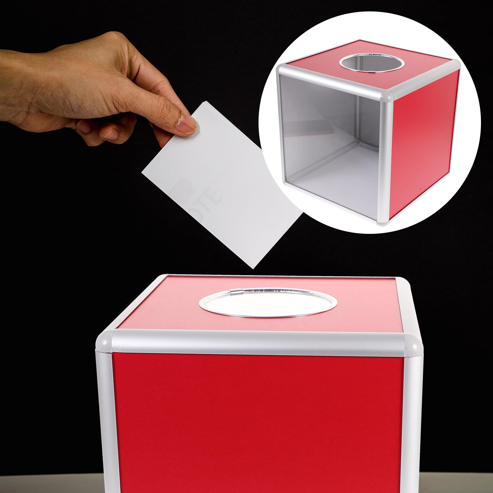 Clear Plastic Raffle Box for Tickets, Diaper Raffle, Charity & Voting - Durable Ticket Container for Events, Business Drawings & Mailbox Use - Perfect for Fundraisers, Parties & Office Activities