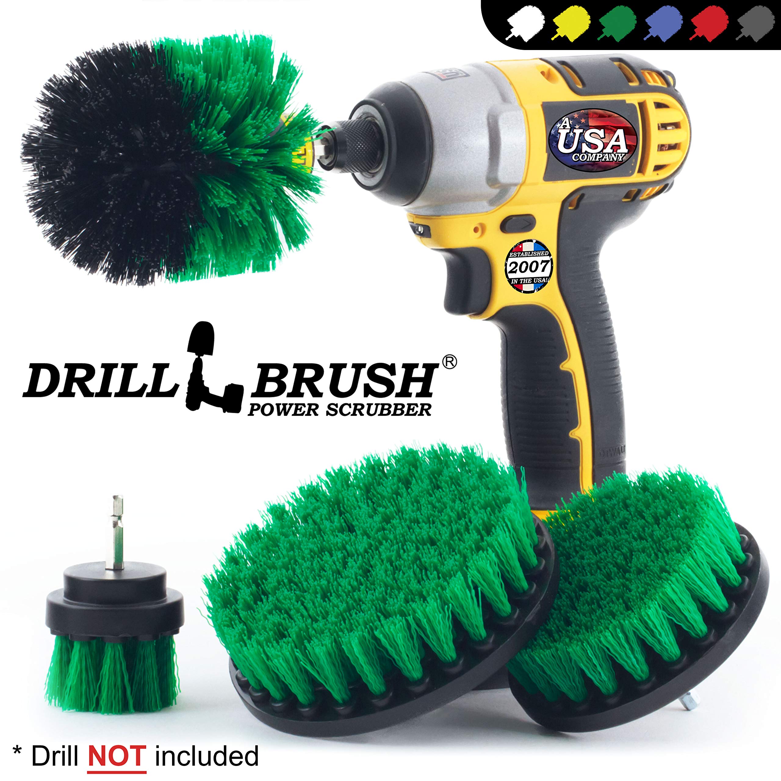 **4-Piece Drill Brush Set for Kitchen Cleaning - Stove, Oven, Sink, Backsplash, Tile & Grout Cleaner - Power Scrubber for Cast Iron Skillet, Floors & Dishes - Heavy-Duty Cleaning Supplies & Accessories**    *(Perfect for deep cleaning kitchens, bathrooms, and tough stains on cookware, tiles, and floors!)*