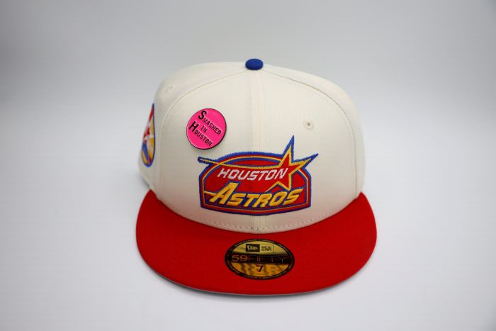 New Era Houston Astros 35th Anniversary 59Fifty Fitted Cap - Chrome/Scarlet - Official MLB Baseball Hat for Fans & Collectors - Perfect for Games, Tailgating & Streetwear Fashion