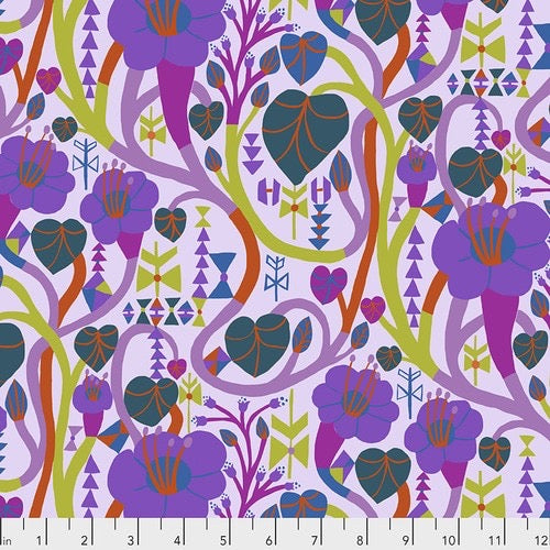 Homeward Monika Forsberg PWMF013 Lilac Floral Print Fabric - Perfect for Quilting, Home Decor & DIY Craft Projects