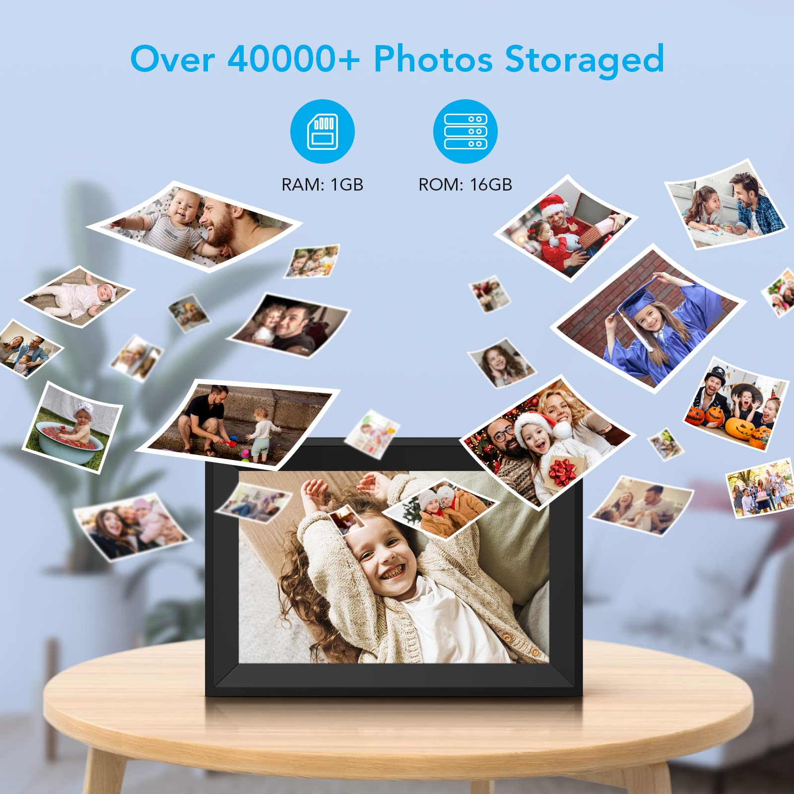 10.1 Inch FRAMEO Digital Picture Frame with WiFi & IPS Touch Screen - 16GB Storage, Instant Remote Photo/Video Sharing via Free Frameo App - Perfect Gift for Family, Friends, Home Decor & Office Display
