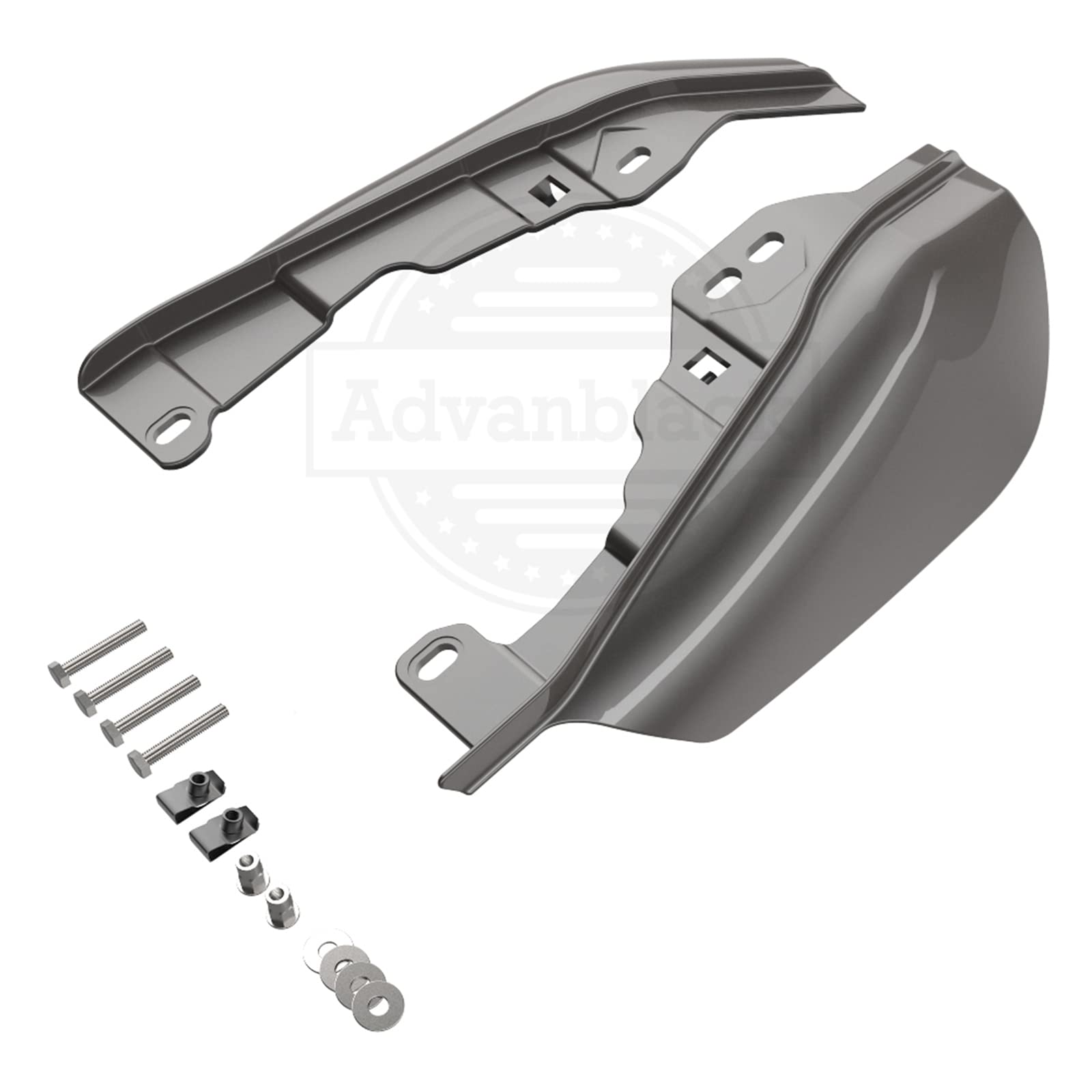 2009+ Harley Touring Motorcycle Heat Shields & Mid-Frame Air Deflectors - Billet Silver | Reduce Engine Heat for Comfortable Long Rides