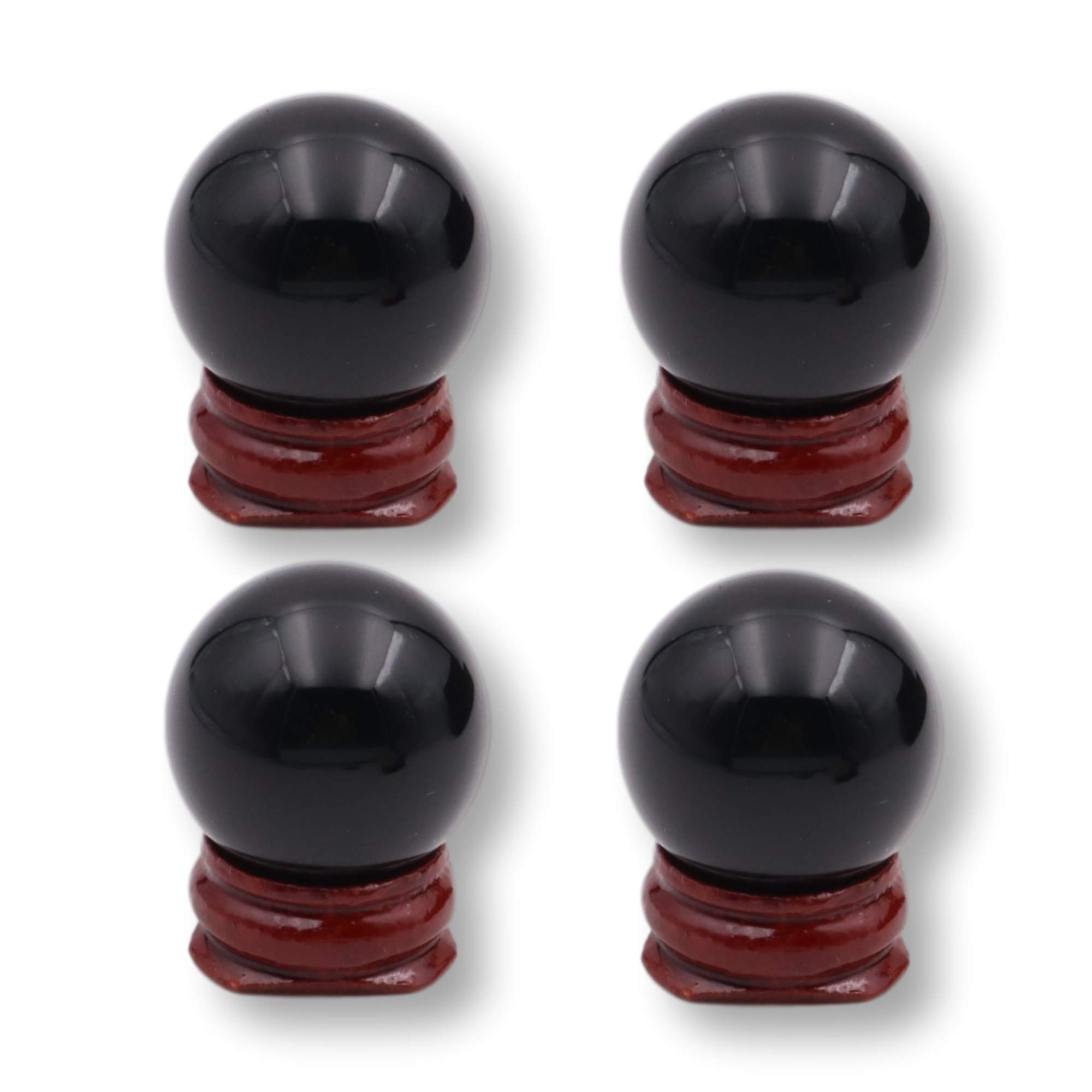 Black Obsidian Crystal Ball Set - 4 Pack 1.2