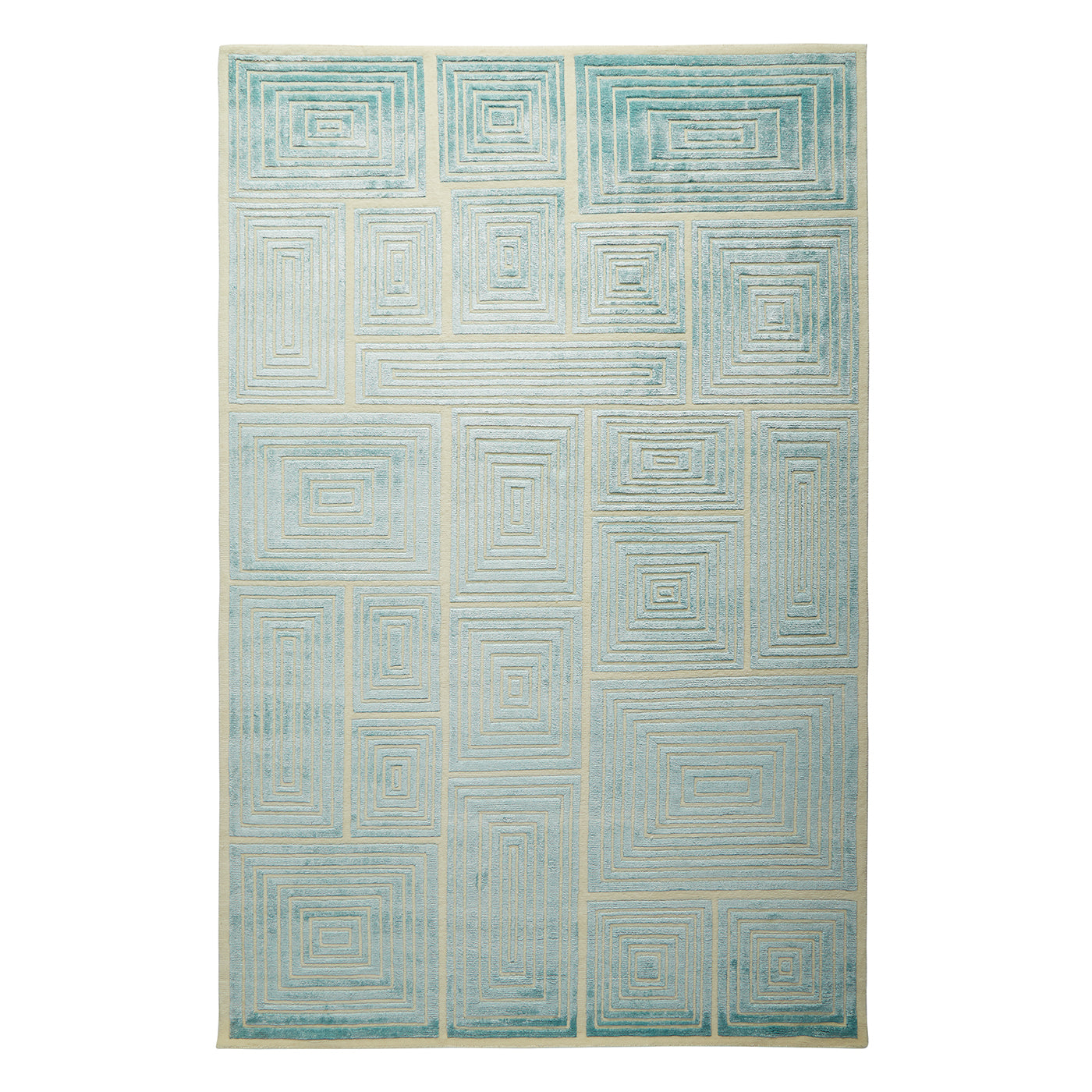 Hand Knotted Blocks Rug - Premium Wool Area Rug for Living Room, Bedroom, and Nursery - Non-Slip Durable Floor Decor for Home & Office