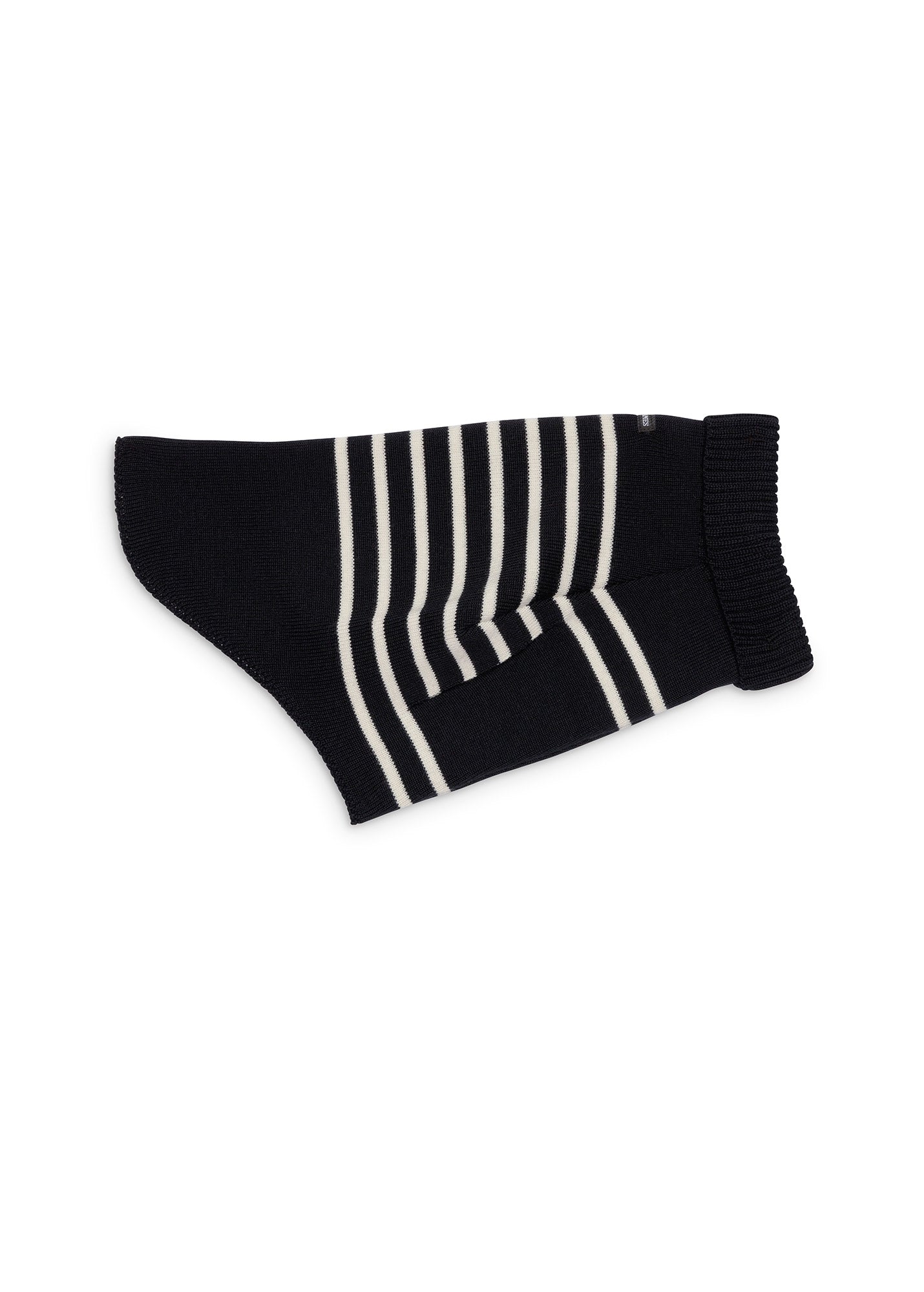 Authentic Breton Striped Dog Sweater - Parisian Pup Wool Blend Sweater for Small & Medium Dogs (Navy/Ivory) - Cozy Winter Outfit for Walks & Photo Shoots