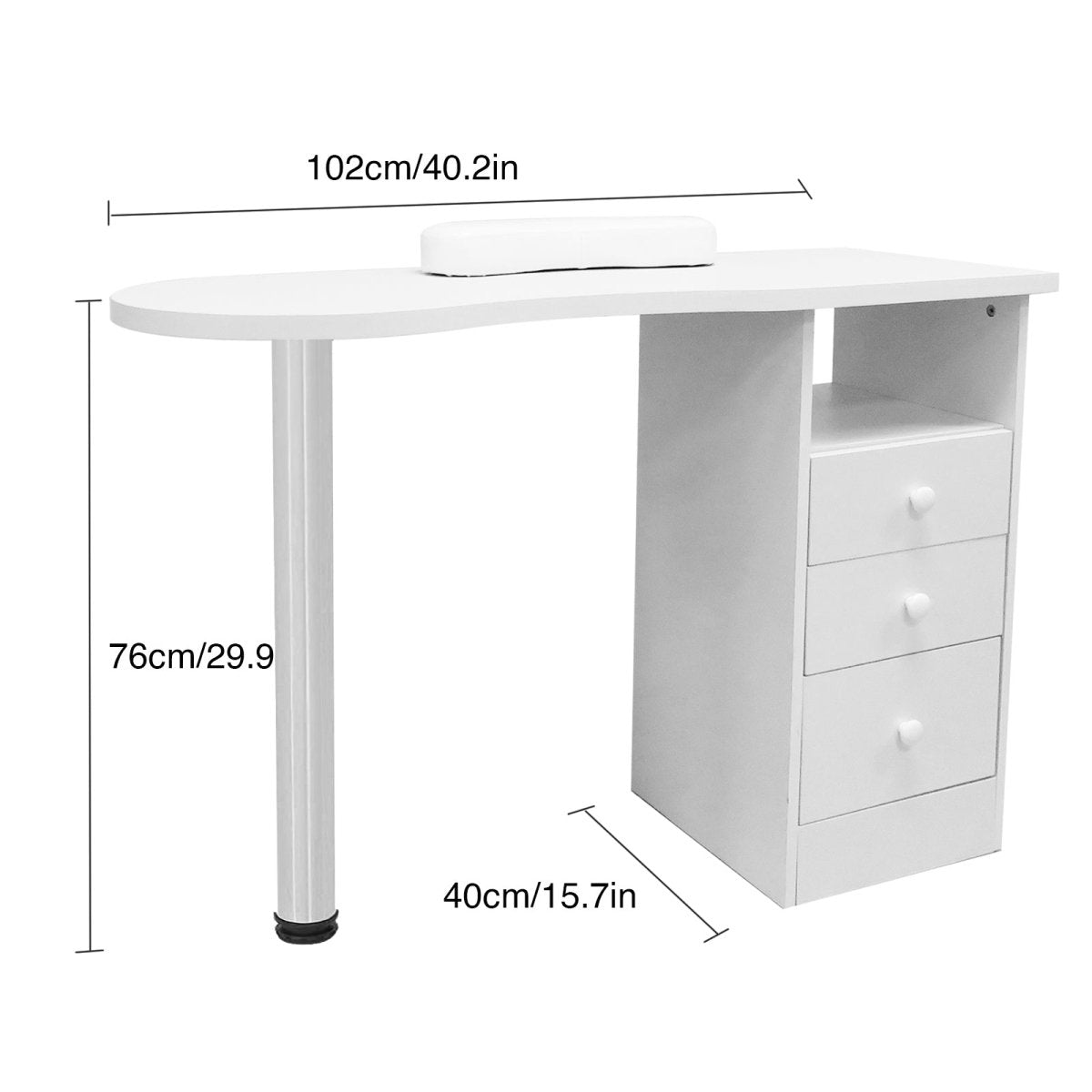 Professional Manicure Table with Storage Drawers - Nail Salon Station MT531 for Pedicure & Nail Art Services | Perfect for Home & Salon Use