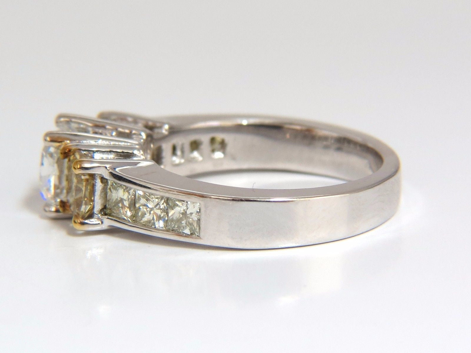 GIA Certified 1.01ct Cushion Cut Diamond & 1.02ct Fancy Yellow Diamond Engagement Ring - 14K Gold VVS2 Clarity - Perfect for Proposals, Anniversaries & Special Occasions