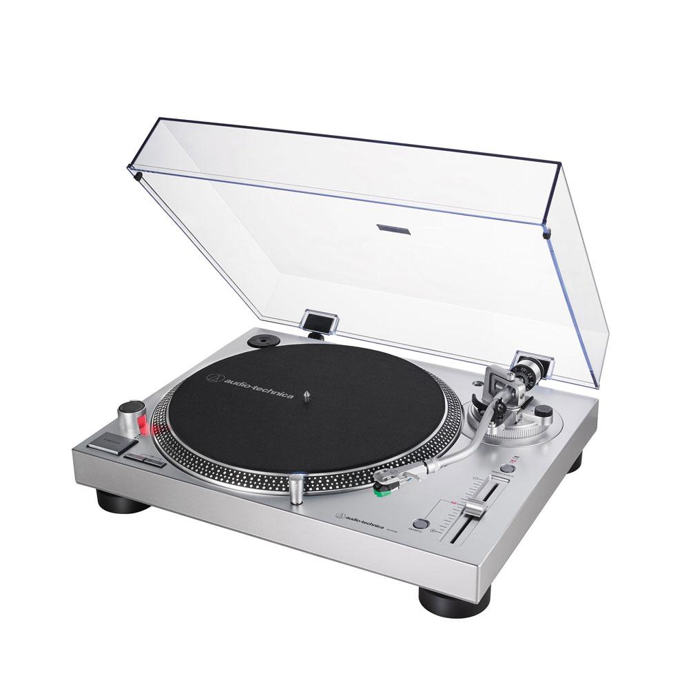 Audio Technica AT LP120XUSB Direct Drive Professional Turntable (Silver) - Perfect for DJing, Home Listening & Vinyl Record Digitizing