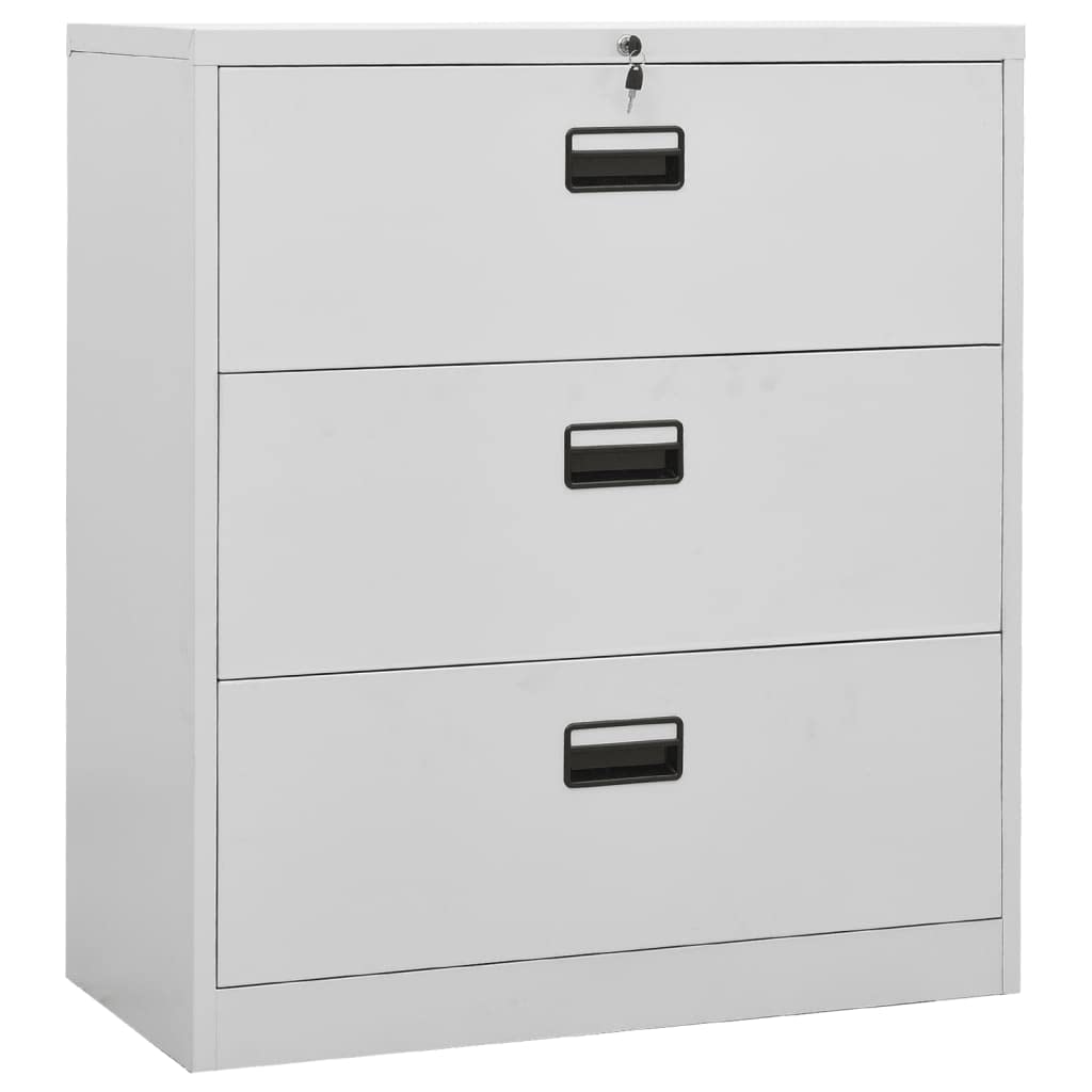 FAMIROSA 3-Drawer Locking File Cabinet - Steel Lateral Storage Cabinet for Letter/A4/Legal Size Documents, Home Office Organization, 35.4
