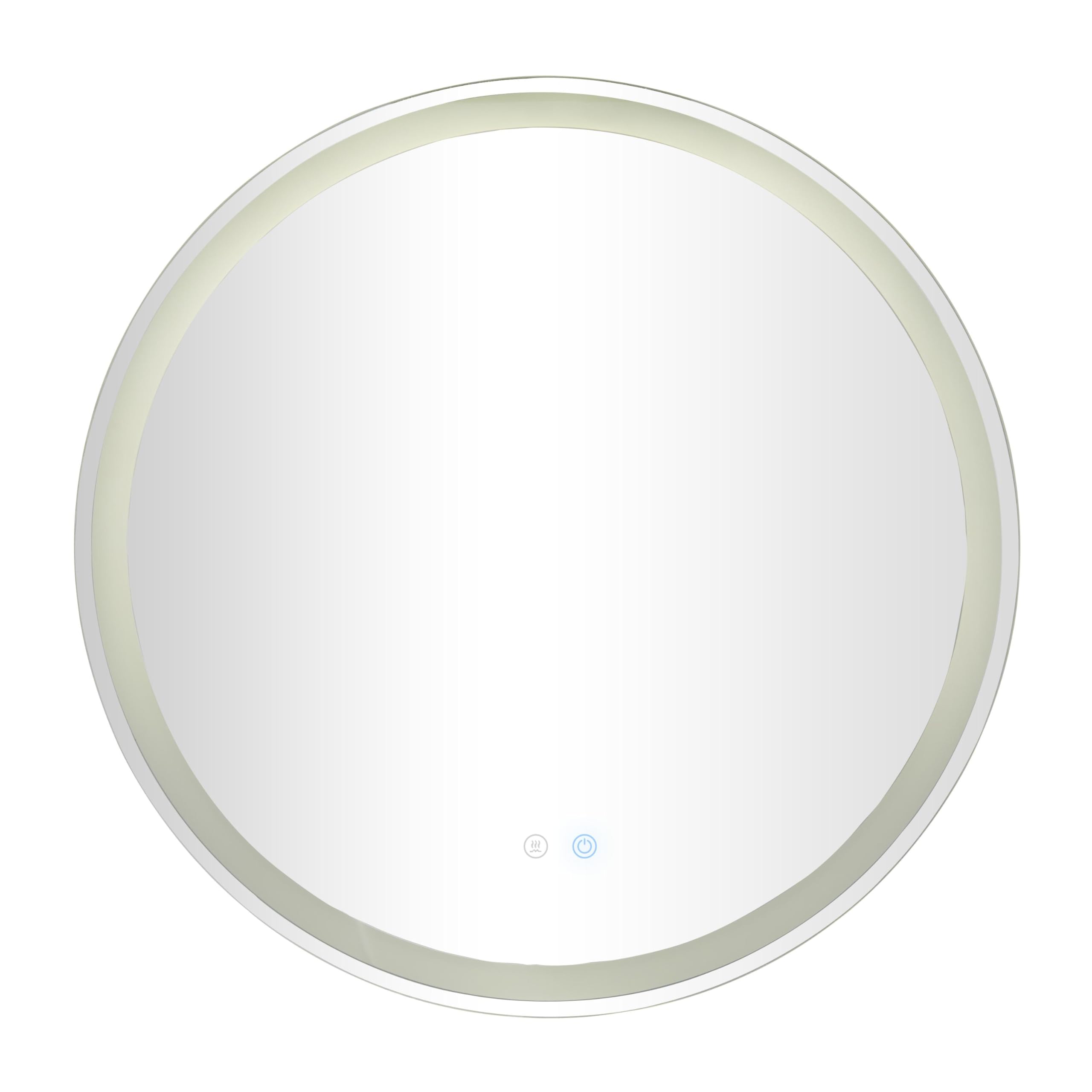 Deco 79 32x32 Inch LED Anti-Fog Bathroom Mirror with Silver Frame - Fog-Free Shaving & Makeup Mirror for Steam Showers & Vanities