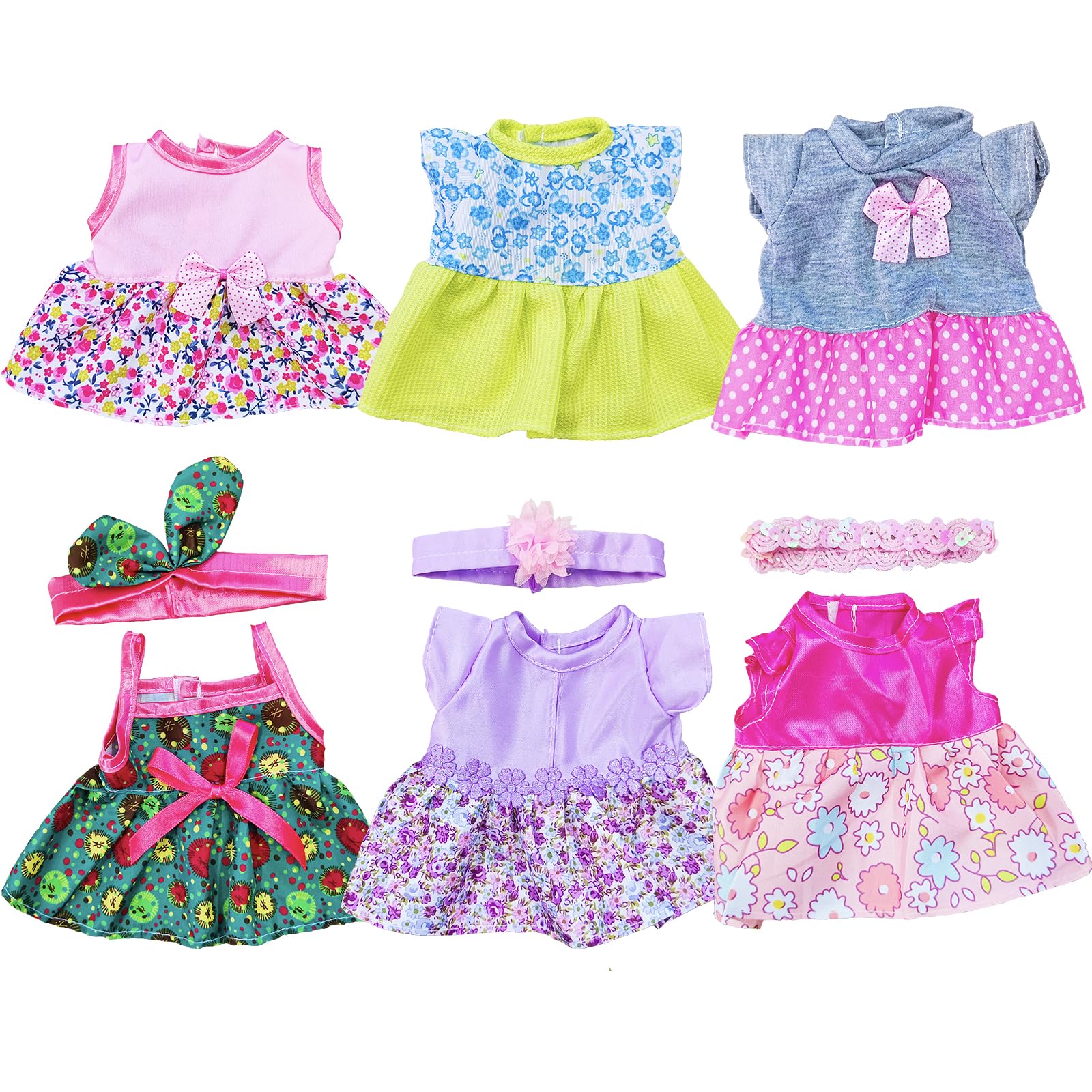 6 Sets Baby Doll Clothes for 10-12 Inch Girl Dolls - Cute Dresses & Accessories for American Girl Dolls | Perfect for Dress-Up, Role Play & Collecting