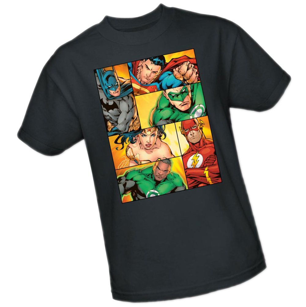 Justice League Adult T-Shirt - Medium Size Superhero Graphic Tee for Men & Women | Perfect for Cosplay, Comic Con & Superhero Fans