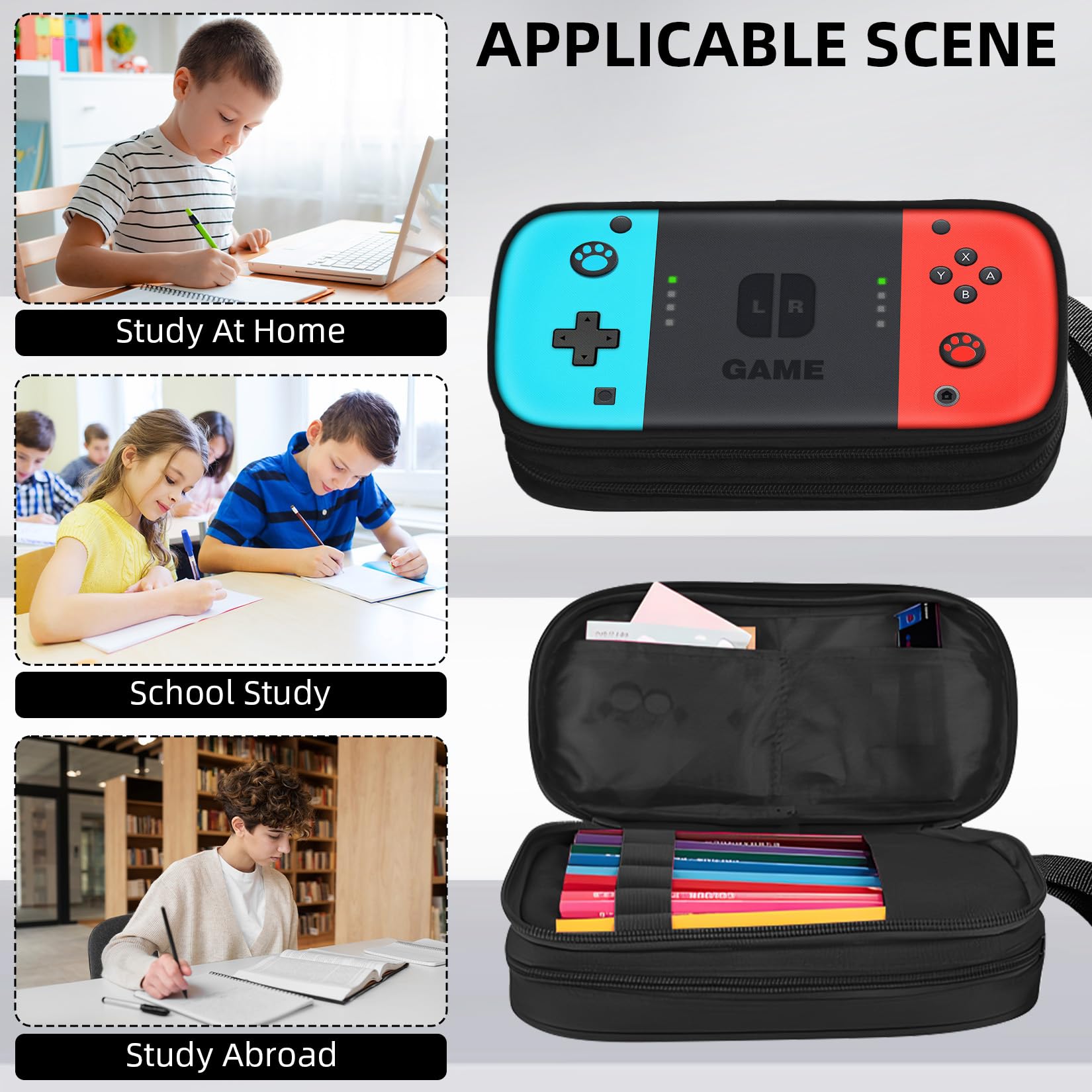 Gamer Pencil Case for Boys - Large Capacity School Organizer for Teens | Study & Gaming Essentials