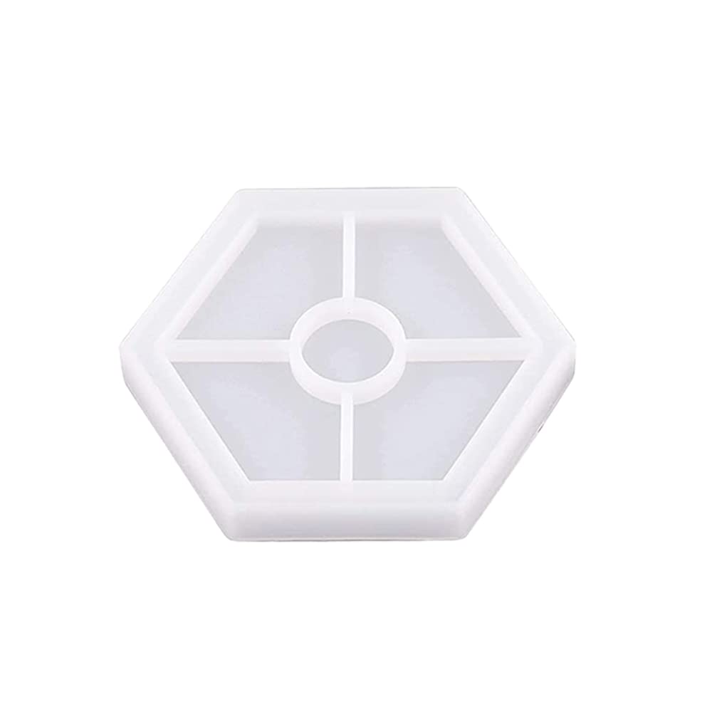 AMind4U 6PCS Silicone Resin Molds Kit - Hexagon, Square, Circle & Heart Epoxy Coaster Molds for Beginners | DIY Home Decor, Wedding Favors & Craft Projects