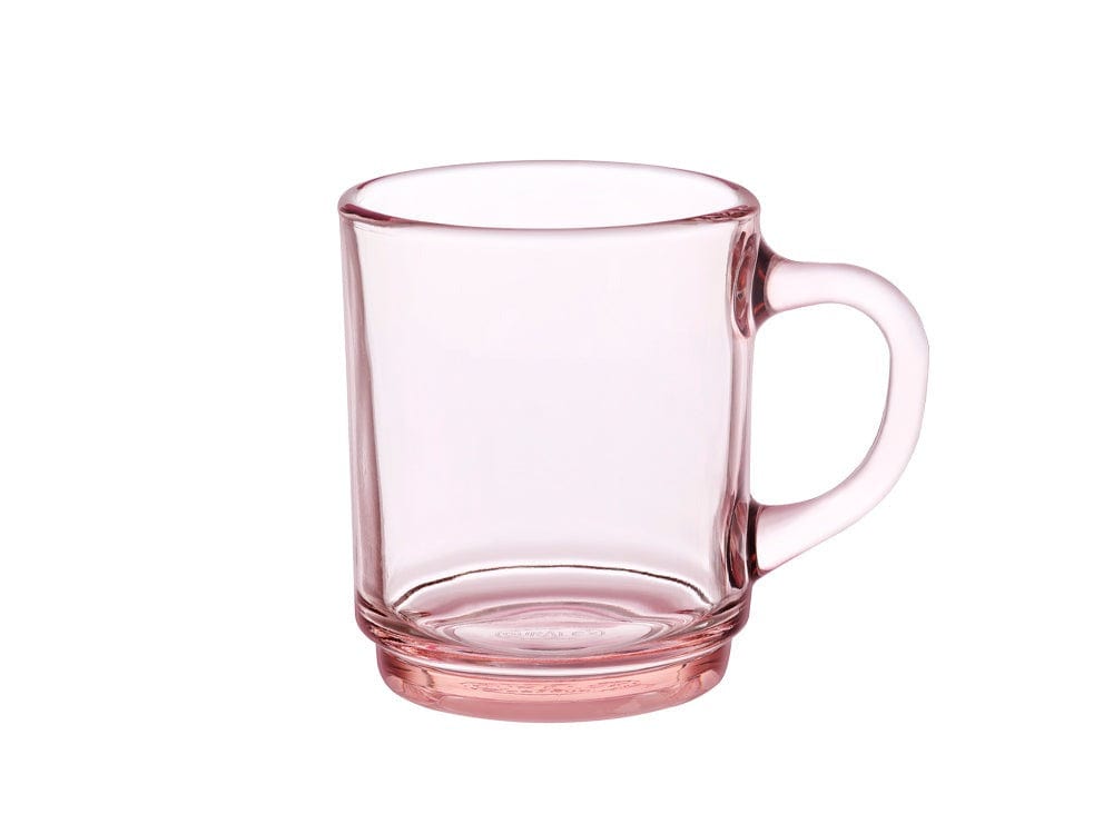 Duralex Versailles Stackable Glass Mug 8.75oz (260ml) - Blush Pink for Coffee, Tea, and Smoothies - Perfect for Home, Office, and Outdoor Use