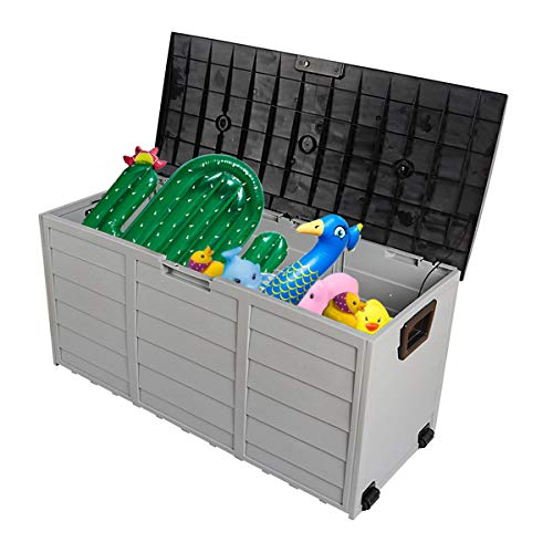 75 Gallon (260L) Outdoor Garden Storage Deck Box - Waterproof Plastic Chest for Tools, Cushions & Toys - Lockable Seat with Weather-Resistant Lid - Perfect for Patio, Backyard & Poolside Organization