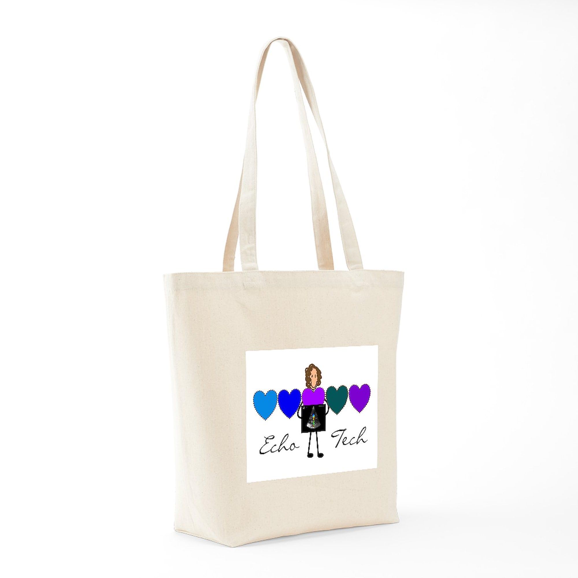 Echo Tech Tote Bag - Natural Canvas Reusable Shopping Bag for Groceries, Beach & Work | Eco-Friendly Cotton Tote with Pockets | CafePress