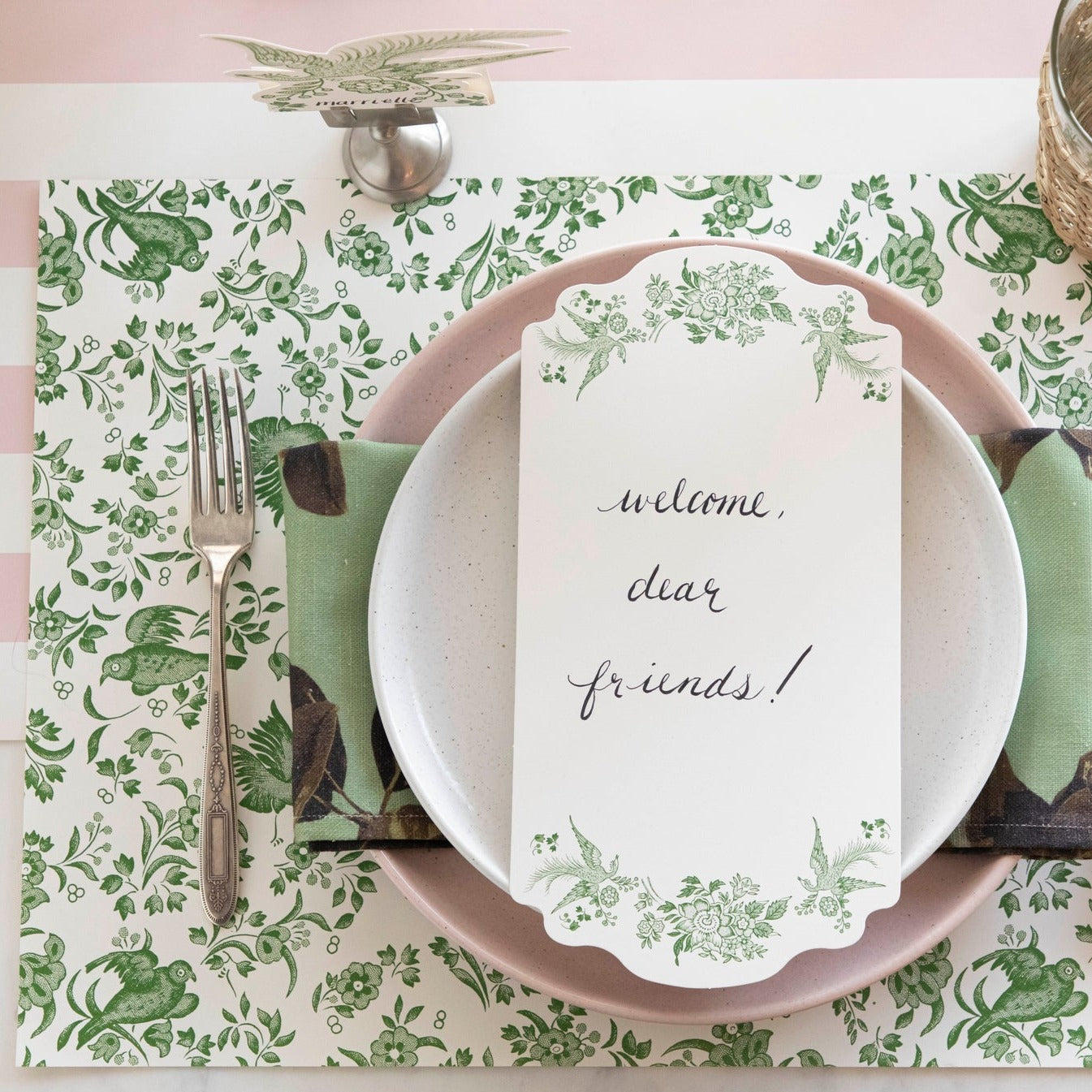 Elegant Green Peacock Placemats Set of 4 - Waterproof & Heat-Resistant Table Mats for Dining, Parties, and Home Decor