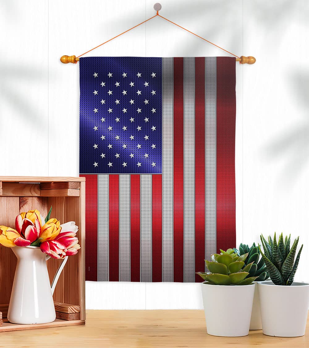 American Pride Decorative Steel House Flag Set 28x40 - Outdoor & Garden Decor