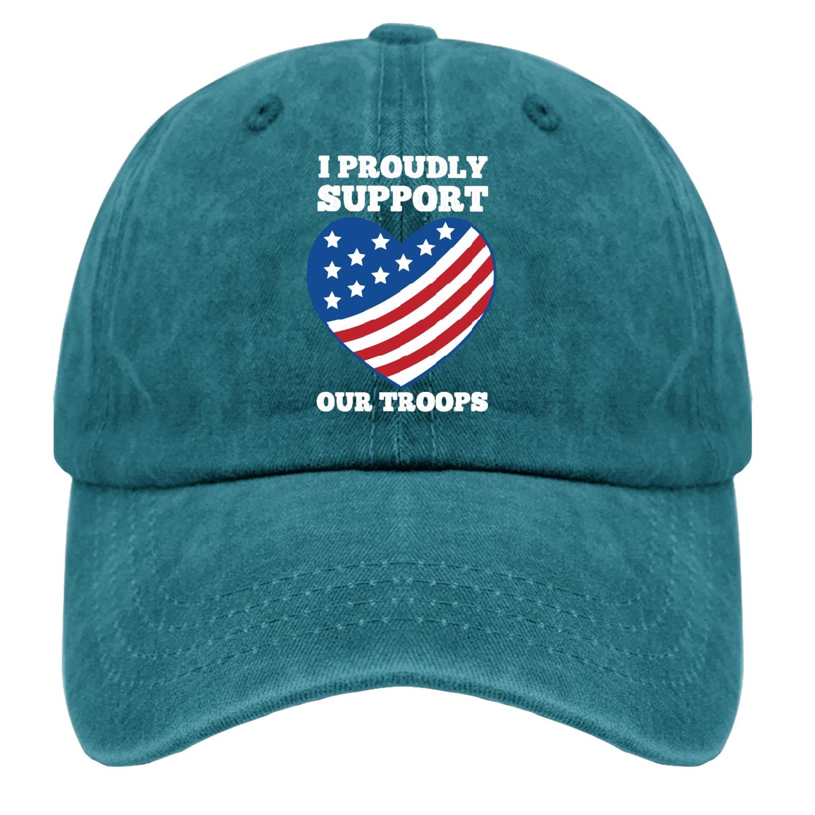 Premium Baseball Caps for Men & Women - Dad Hats with 'I Proudly Support Our Troops' Design - Comfortable Adjustable Cotton Hats for Military Support, Outdoor Activities & Casual Wear