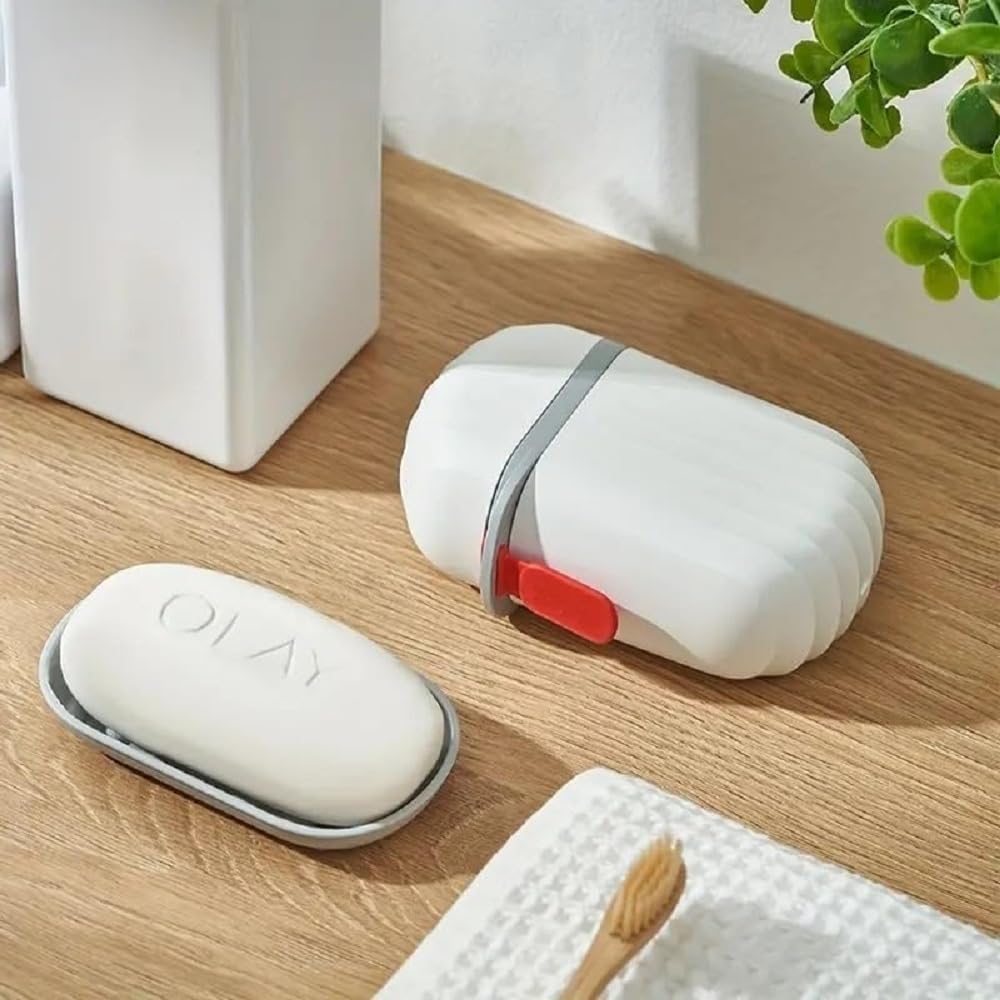 Hemiza 2-Pack Leakproof Travel Soap Box with Lid - Portable Soap Case Container with Soap Dish | Perfect for Travel, Camping, Gym & Bathroom Organization | Compact Soap Holder for Toiletries & Hygiene Essentials