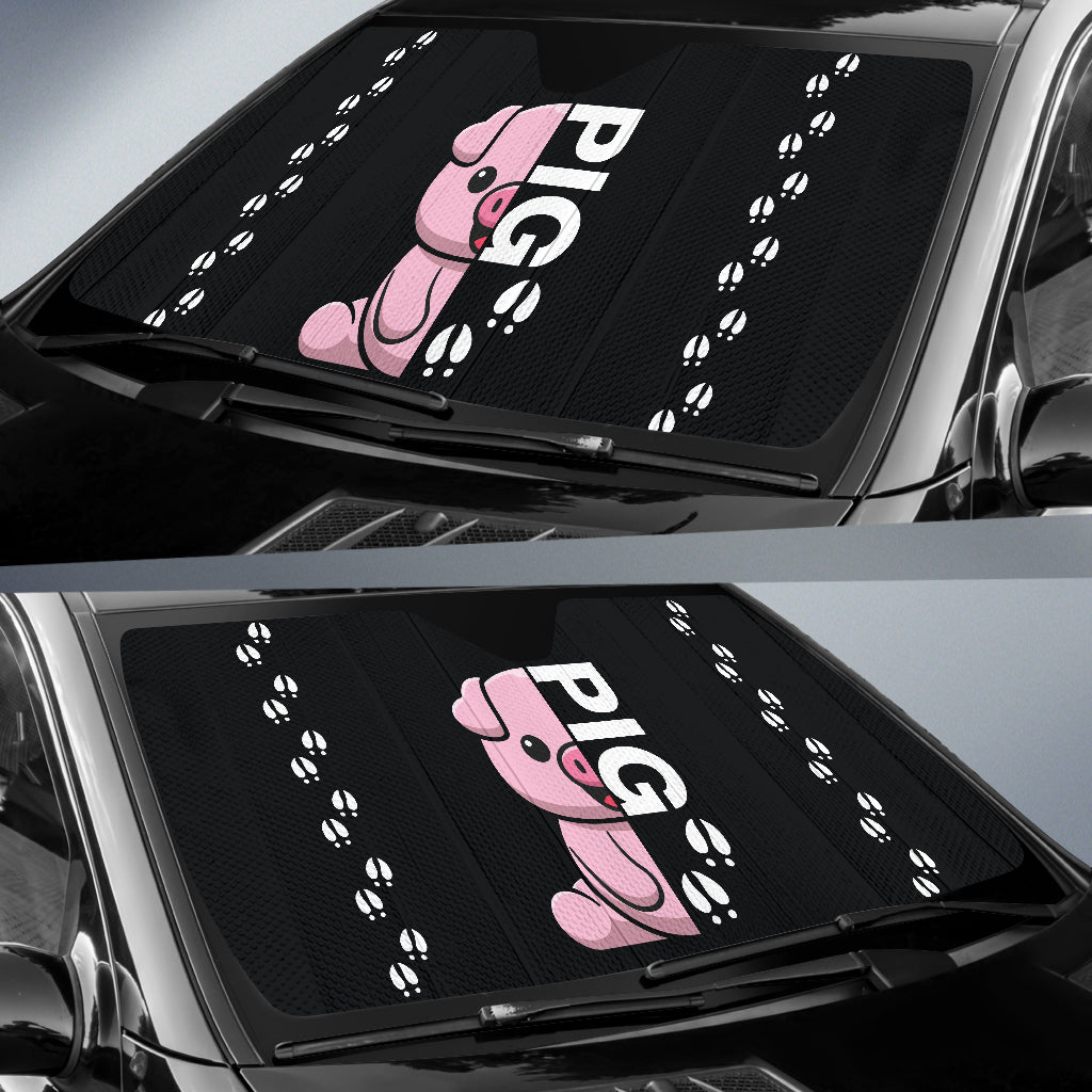 Cute Pig Car Sun Shade for Windows - UV Protection & Heat Blocking Auto Sunshade - Perfect for Summer Driving, Road Trips & Baby Safety