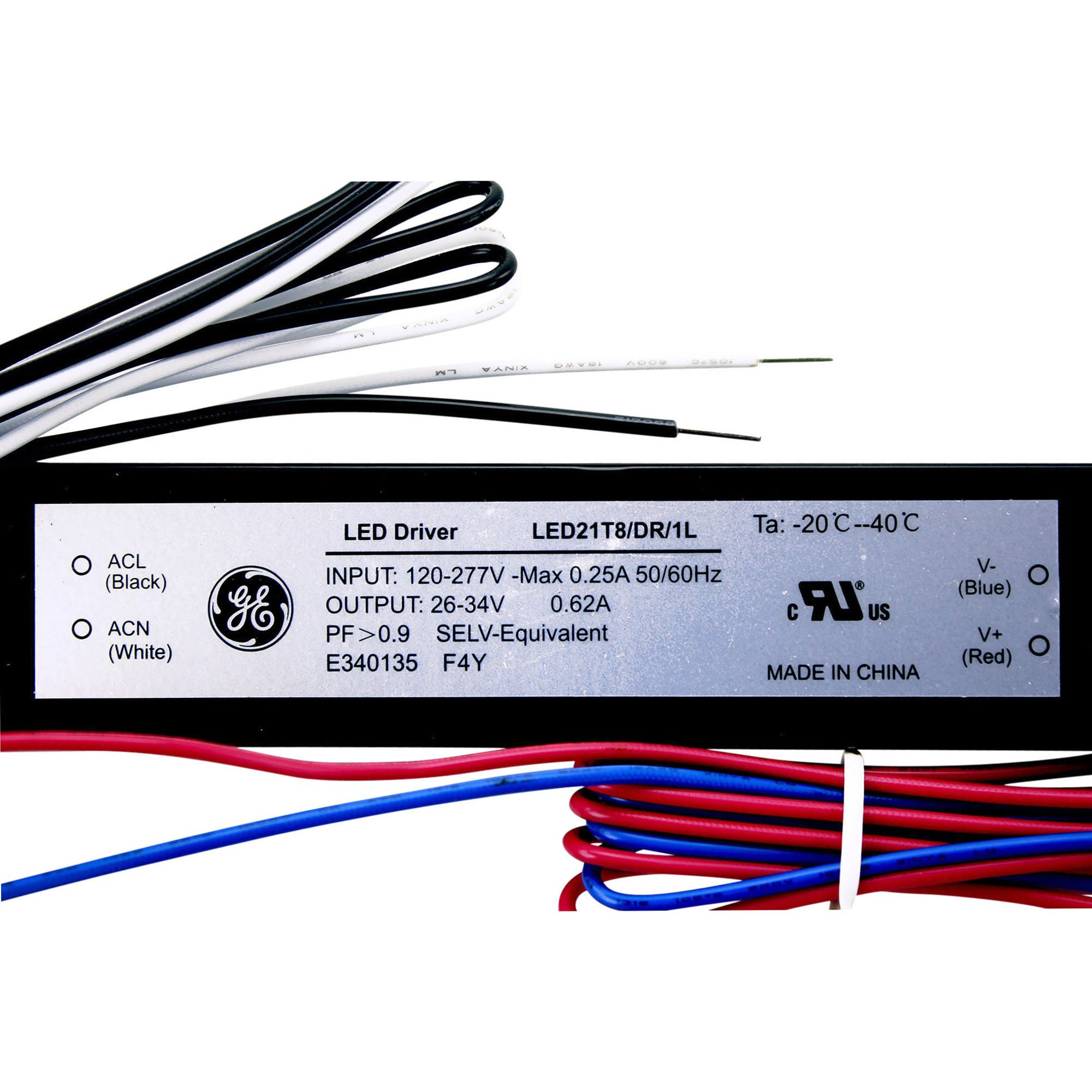 GE Lighting 94384 LED21T8/DR/1L 120/277V Non-Dimming LED Driver Ballast - Energy Efficient Replacement for Fluorescent Fixtures in Offices, Warehouses & Commercial Spaces