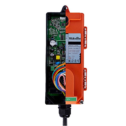 F21-E2 Industrial Crane Radio Remote Control with Safety Key Switch - 2 Transmitters + 1 Receiver (12V AC/DC) - Perfect for Overhead Cranes, Hoists, and Material Handling Equipment