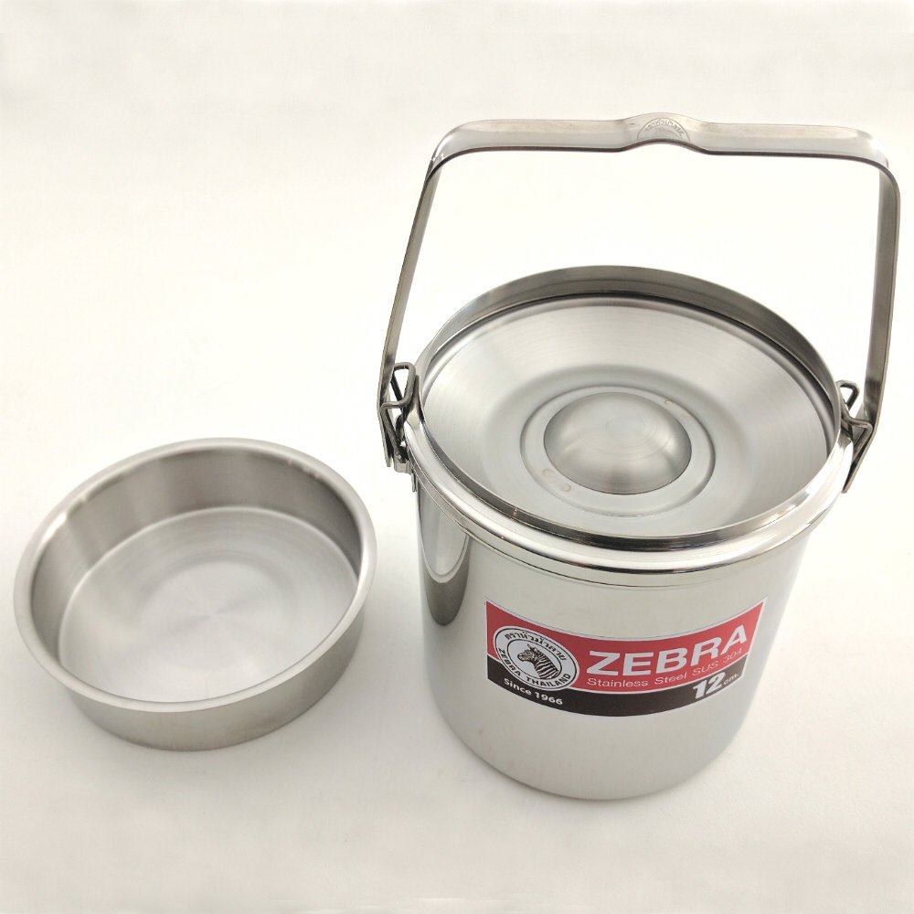 Stainless Steel Firebox Locking Bail Handle Camping Pot - Zebra Loop Handle Bushcraft Cookware Kit with SS Handle Clips (Pre-Installed) for Outdoor Cooking, Camping & Survival Gear