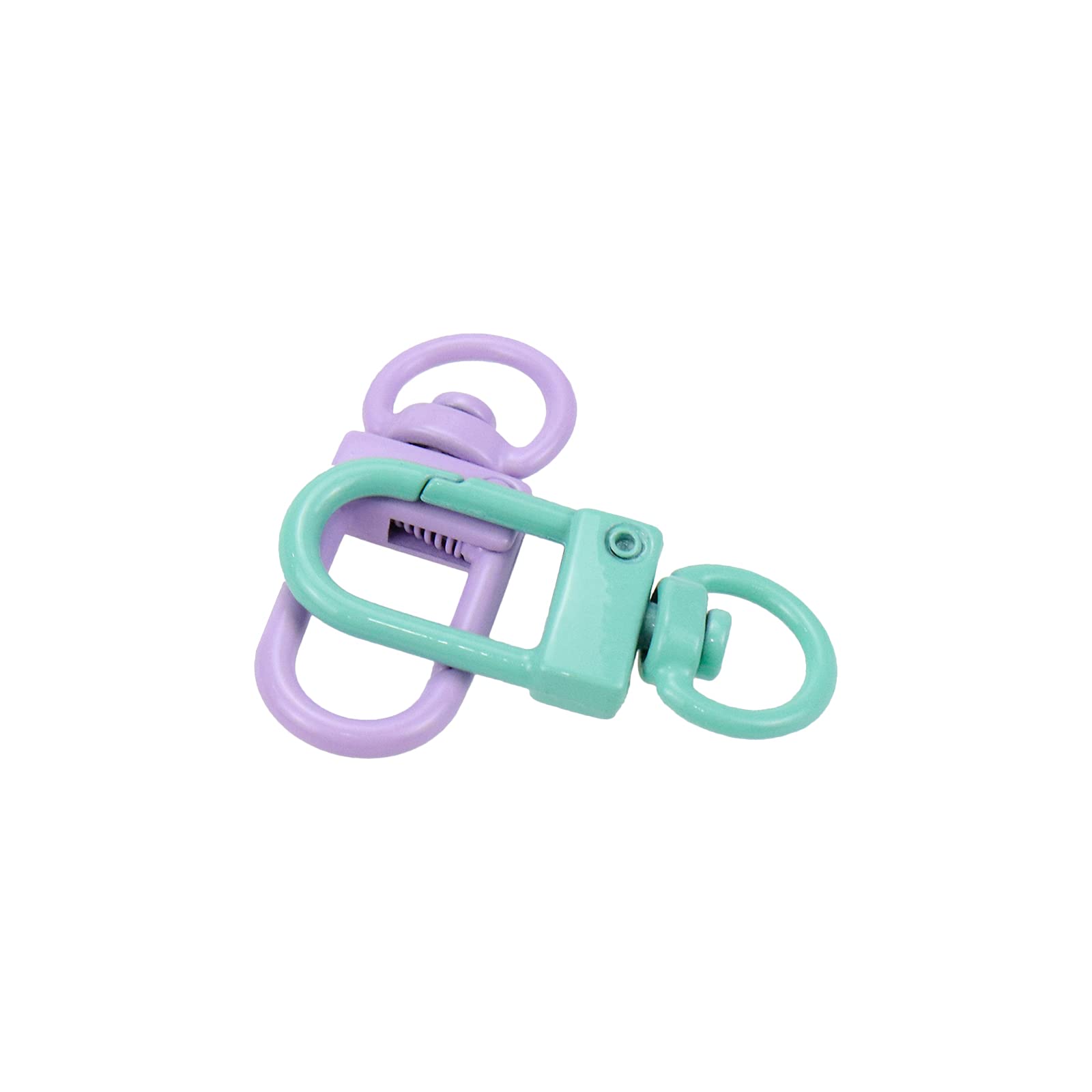 20pcs Colorful Lobster Claw Clasps with Key Rings - DIY Jewelry Making & Bag Accessories (Purple+Green) for Crafts & Keychains