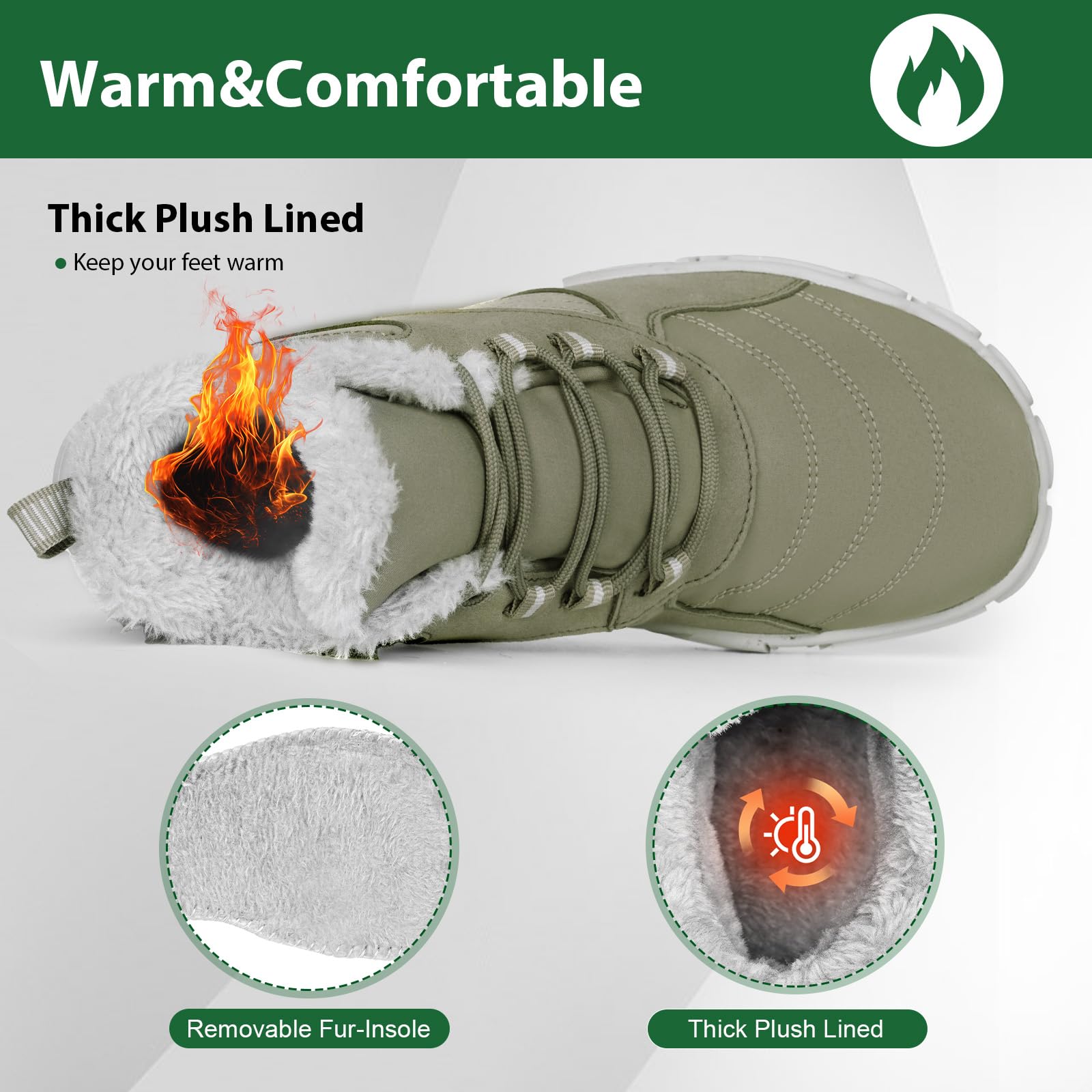 Winter Barefoot Shoes for Women & Men - Waterproof Minimalist Snow Boots with Wide Toe Box & Non-Slip Sole | Hiking, Running & Walking in Cold Weather | Suede Slouchy Sneakers for Outdoor Activities