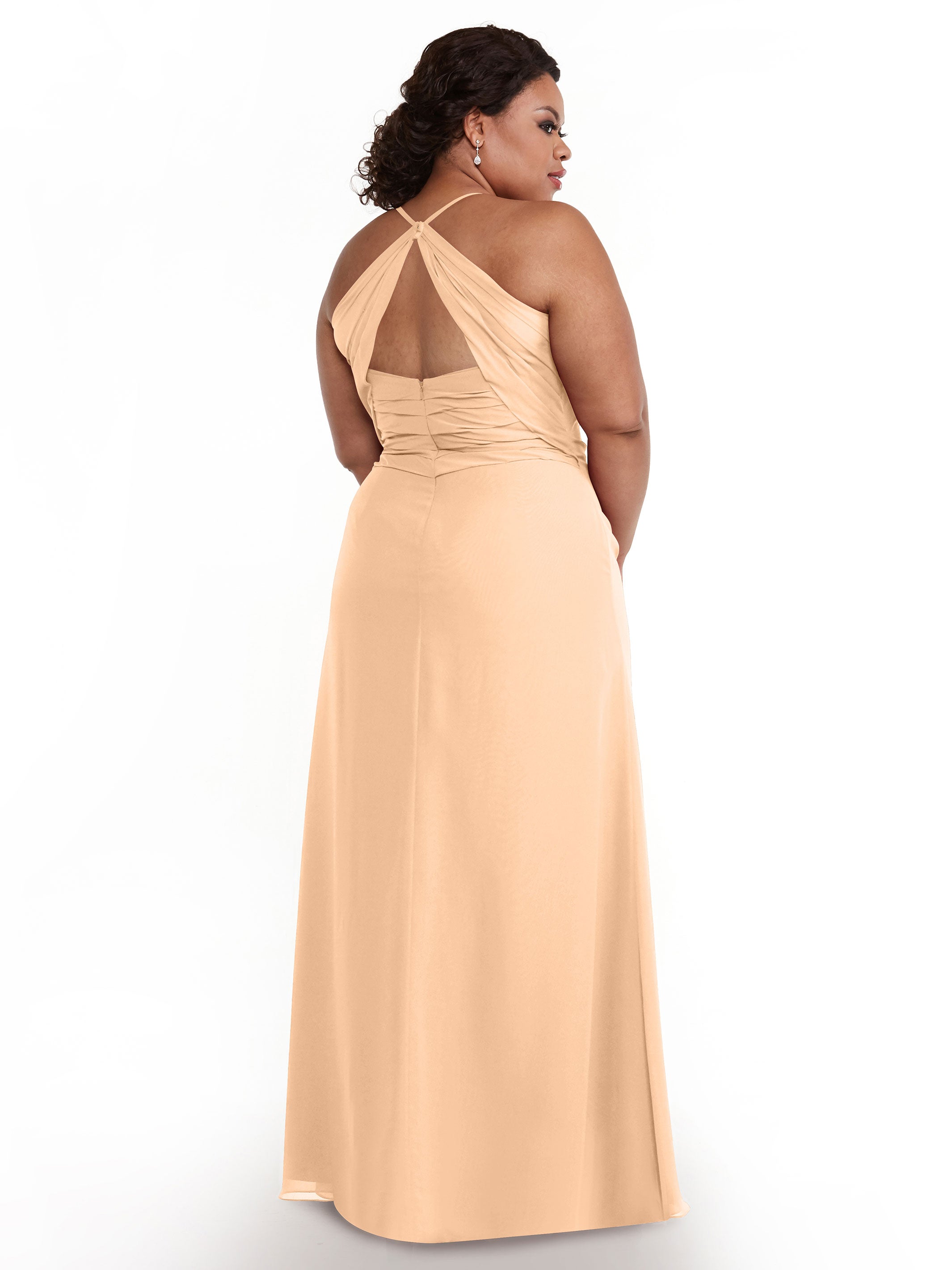 Elegant A-Line Chiffon Bridesmaid Dress with High Slit - Perfect for Weddings, Formal Events & Evening Parties