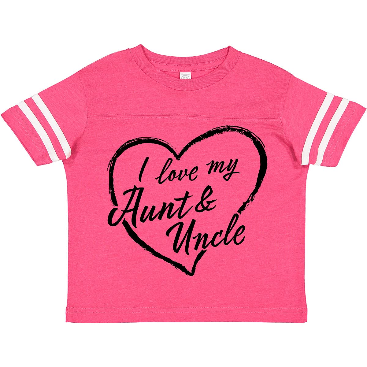 I Love My Aunt & Uncle Black Chalk Heart Toddler T-Shirt | Cute Graphic Tee for Kids | Perfect for Family Reunions & Gift Giving