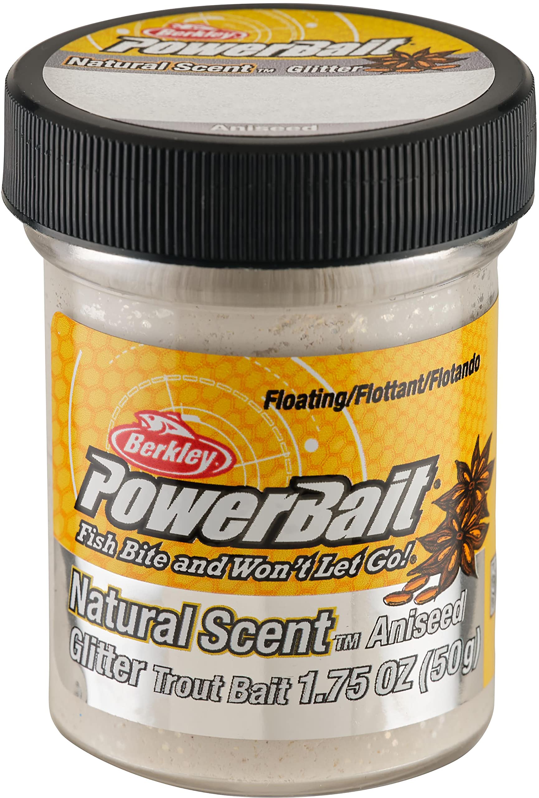 Berkley PowerBait Natural Glitter Trout Fishing Dough Bait - Realistic Scent & Attractant for Rainbow, Brown & Brook Trout - Perfect for Freshwater Lakes, Rivers & Streams