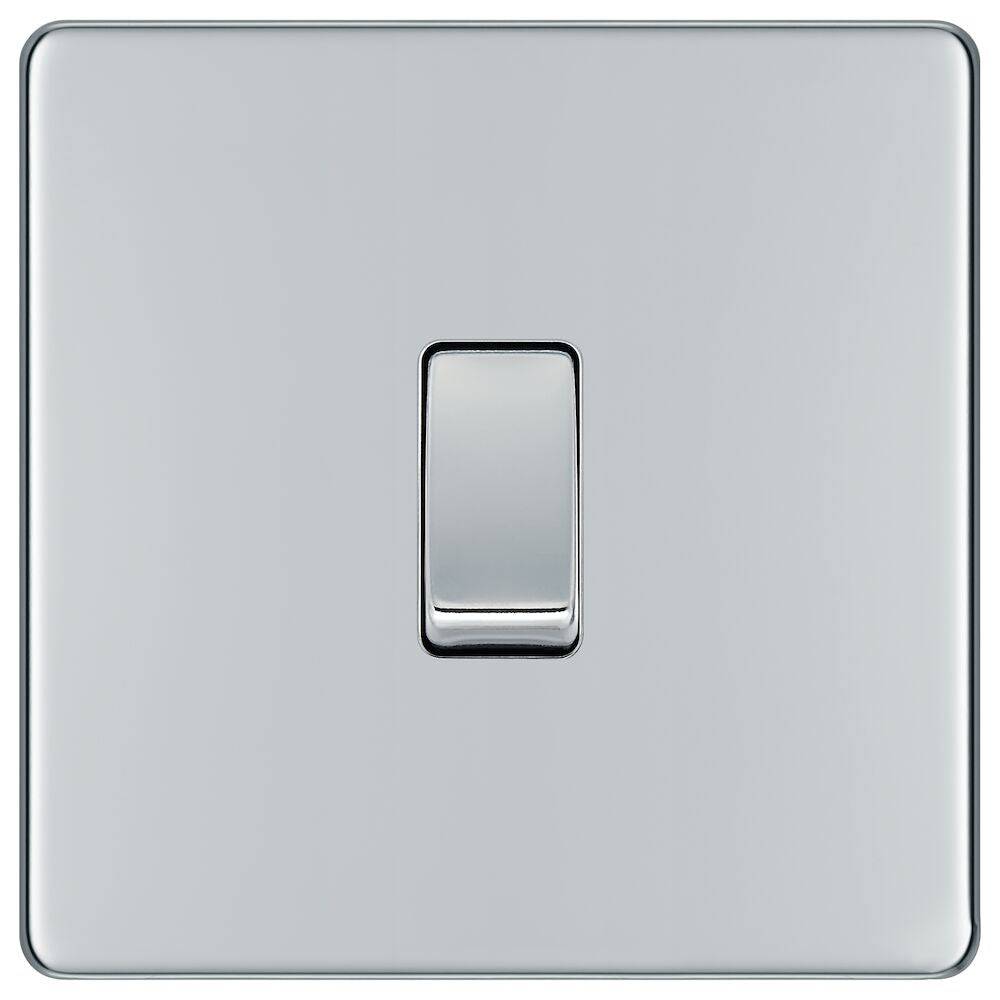 BG Nexus Screwless Polished Chrome Intermediate Light Switch FPC13 - Modern Electrical Switch for Home, Office & Commercial Use