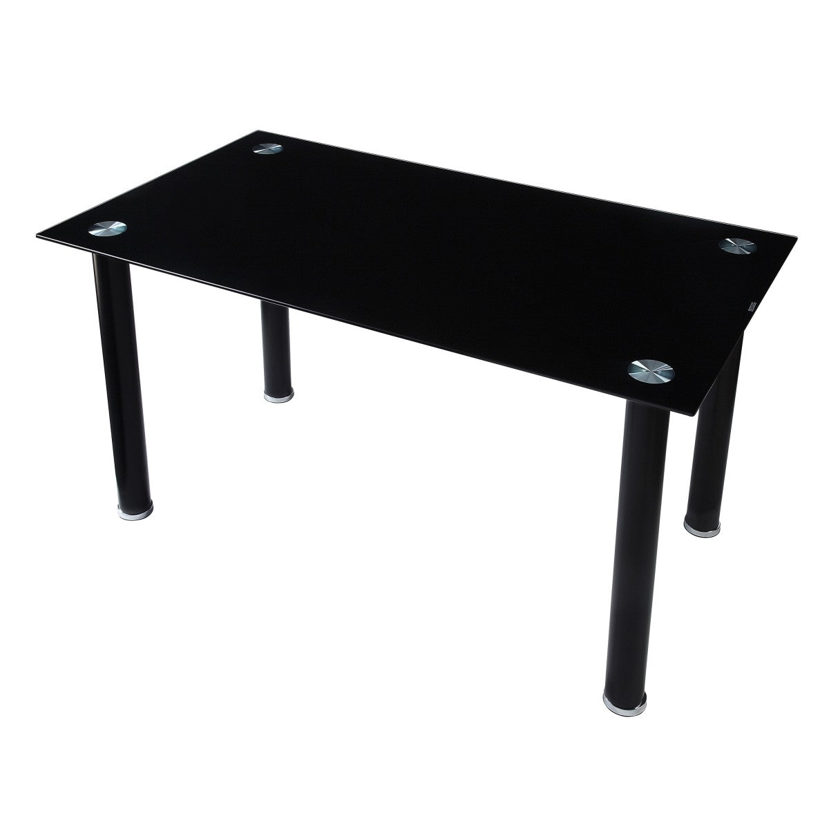 Stylish Black Florian Dining Table with Tempered Glass Top - Perfect for Modern Dining Rooms, Kitchens & Small Spaces