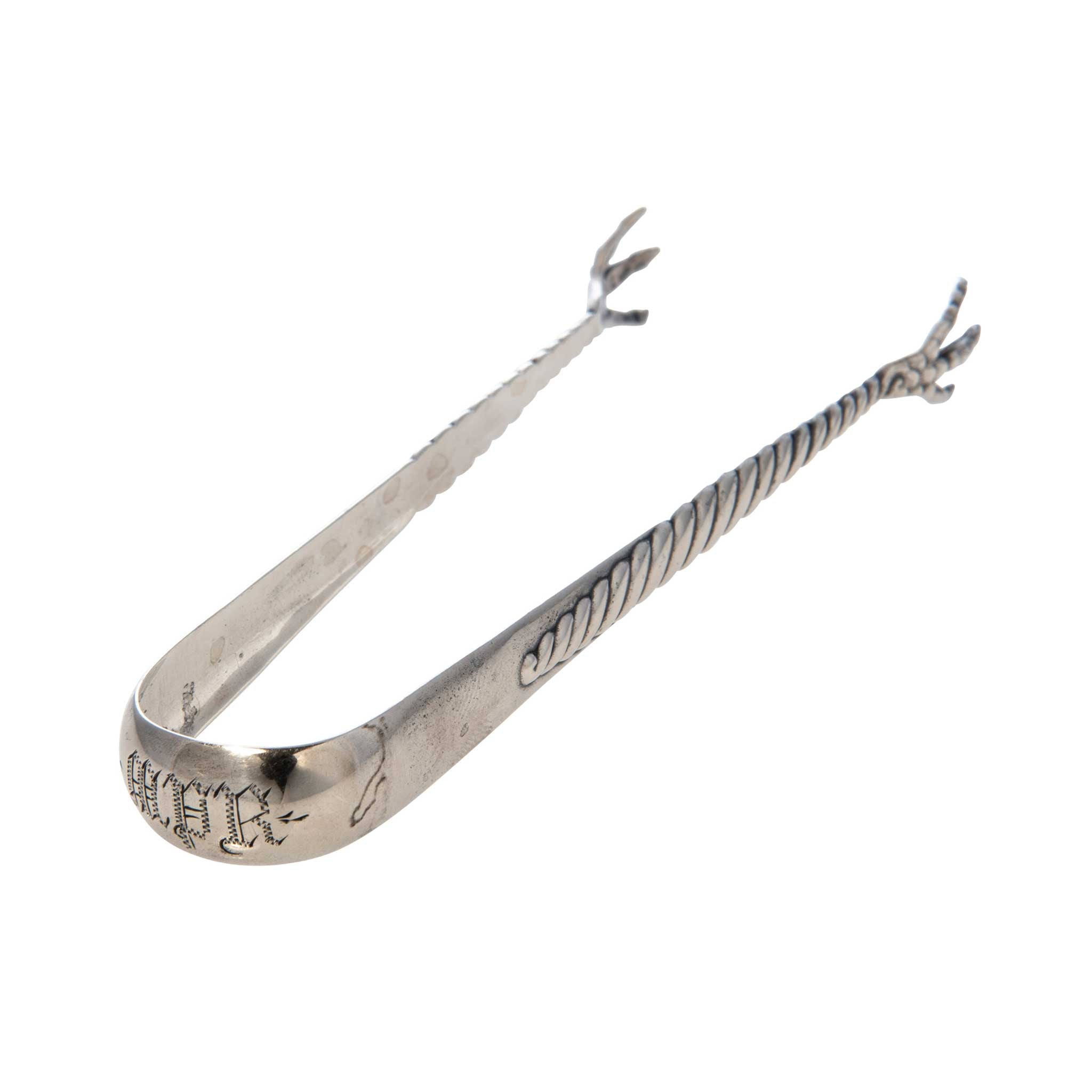 Vintage Engraved Bird Claw Sterling Silver Sugar Tongs - Antique Silverware for Tea, Coffee & Dessert Serving - Perfect for Afternoon Tea Parties & Vintage Table Settings